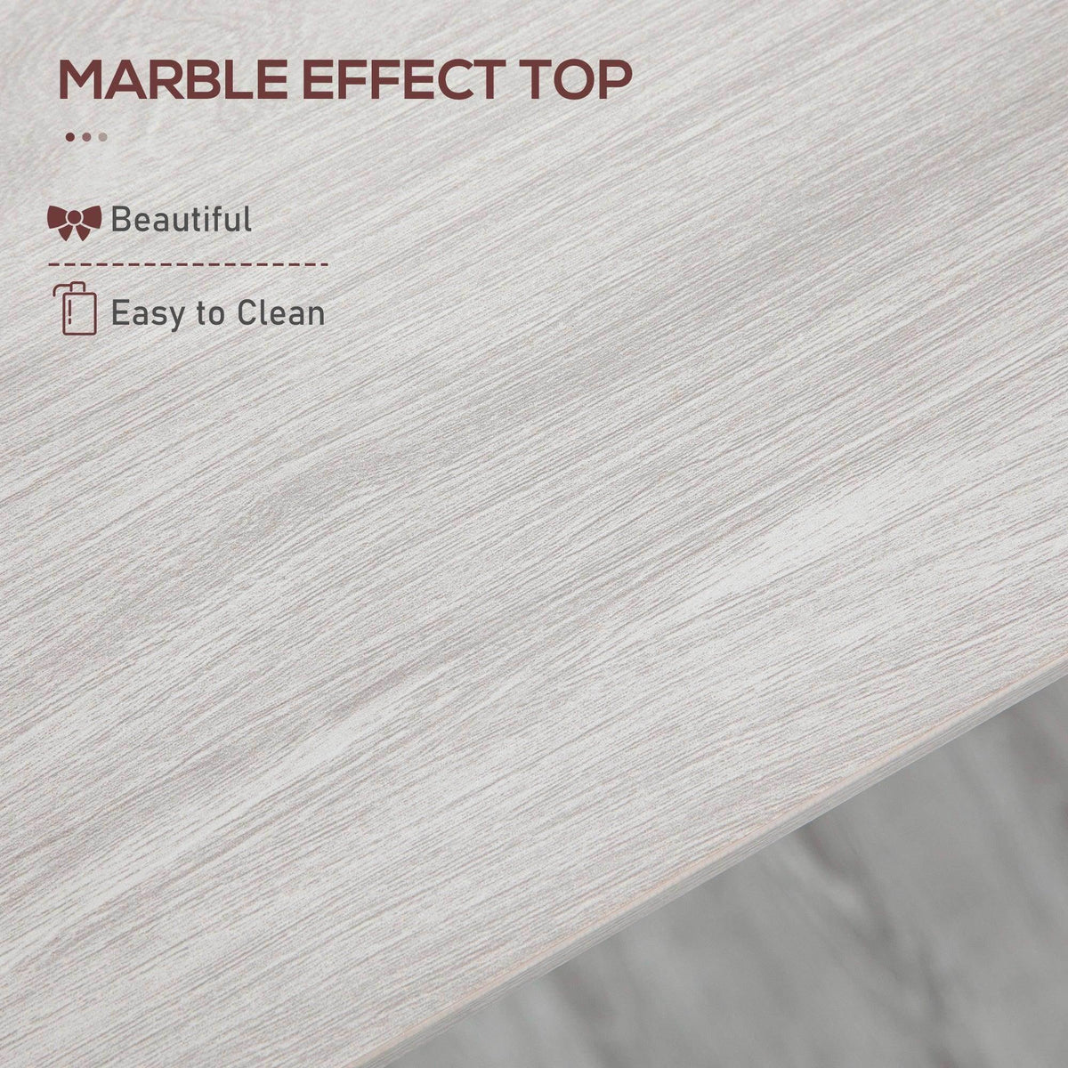 Marble-effect bar table top in light gray wood-grain texture