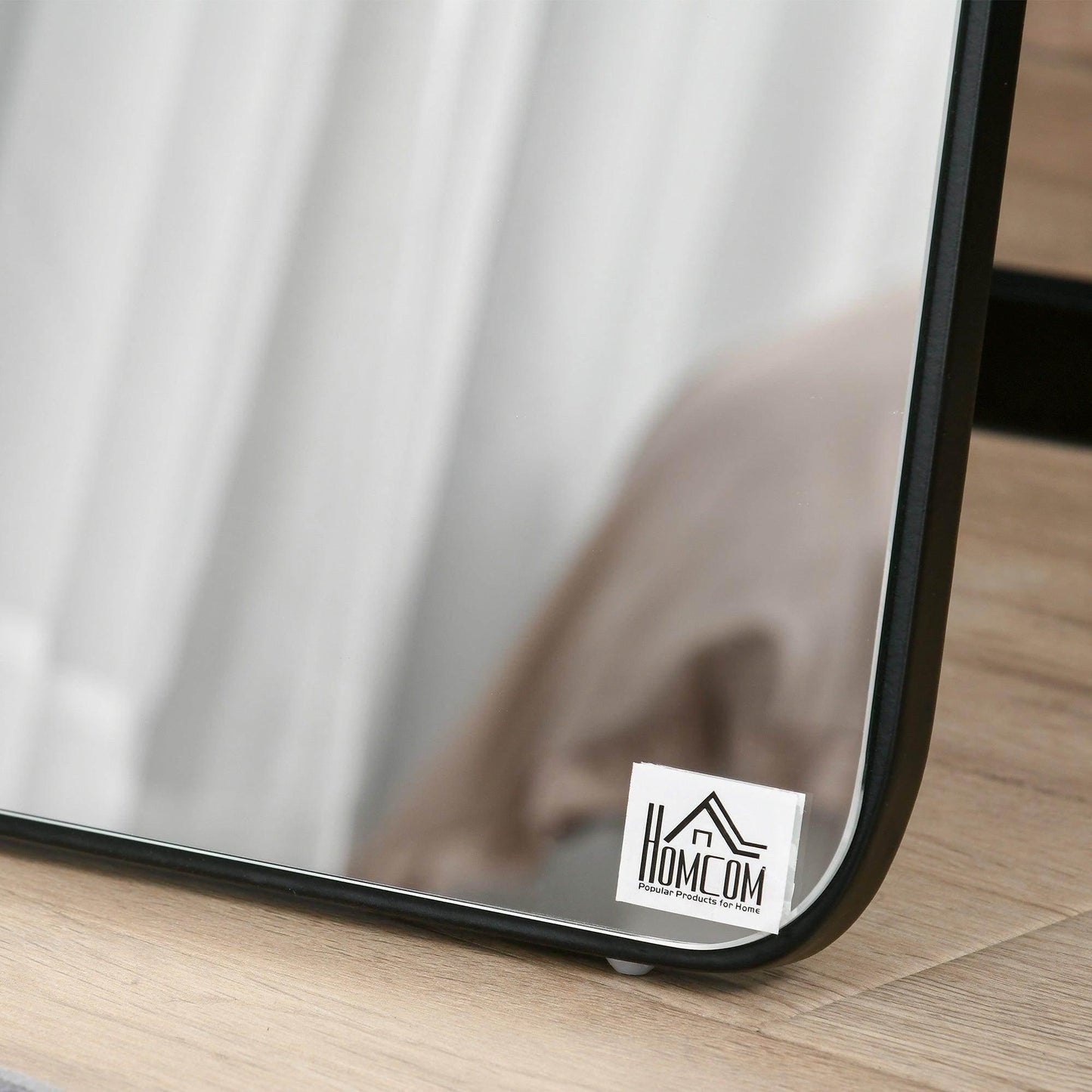 HOMCOM Tall Mirror: Freestanding or Wall Hanging, Black - ALL4U RETAILER LTD