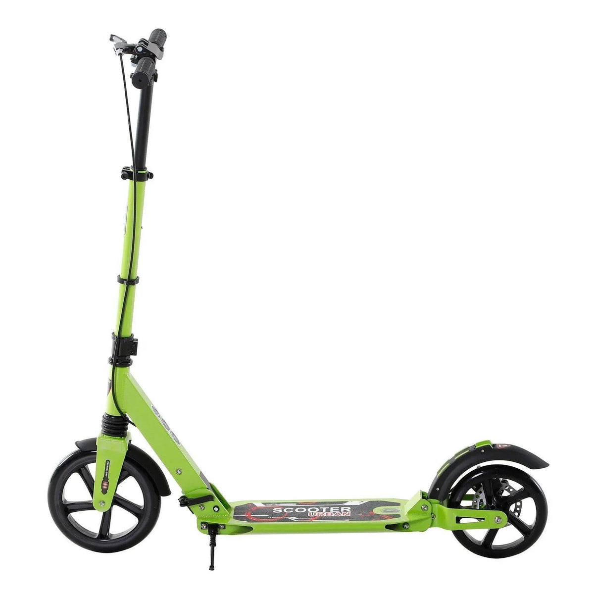 HOMCOM teens kick scooter lime green with black wheels and front fender
