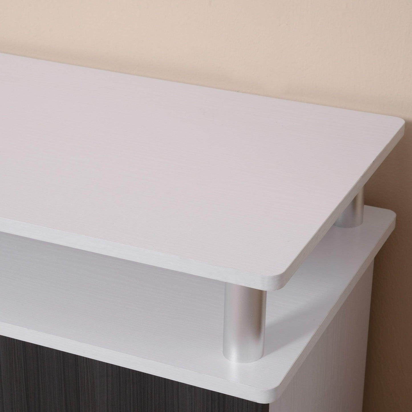 HOMCOM TV Cabinet Unit for 55'' TVs, Grey and White - ALL4U RETAILER LTD