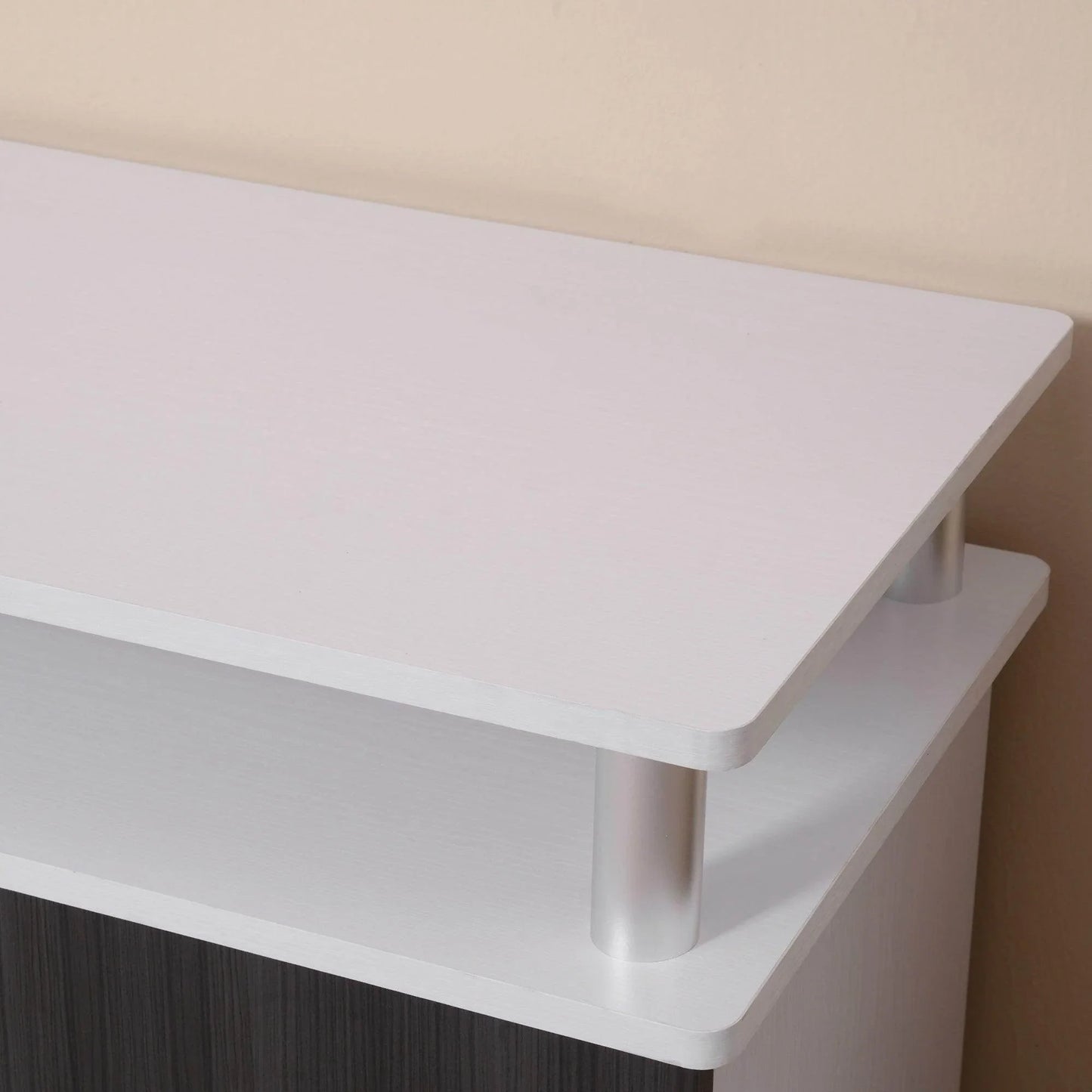 HOMCOM TV Cabinet Unit for 55'' TVs, Grey and White - ALL4U RETAILER LTD