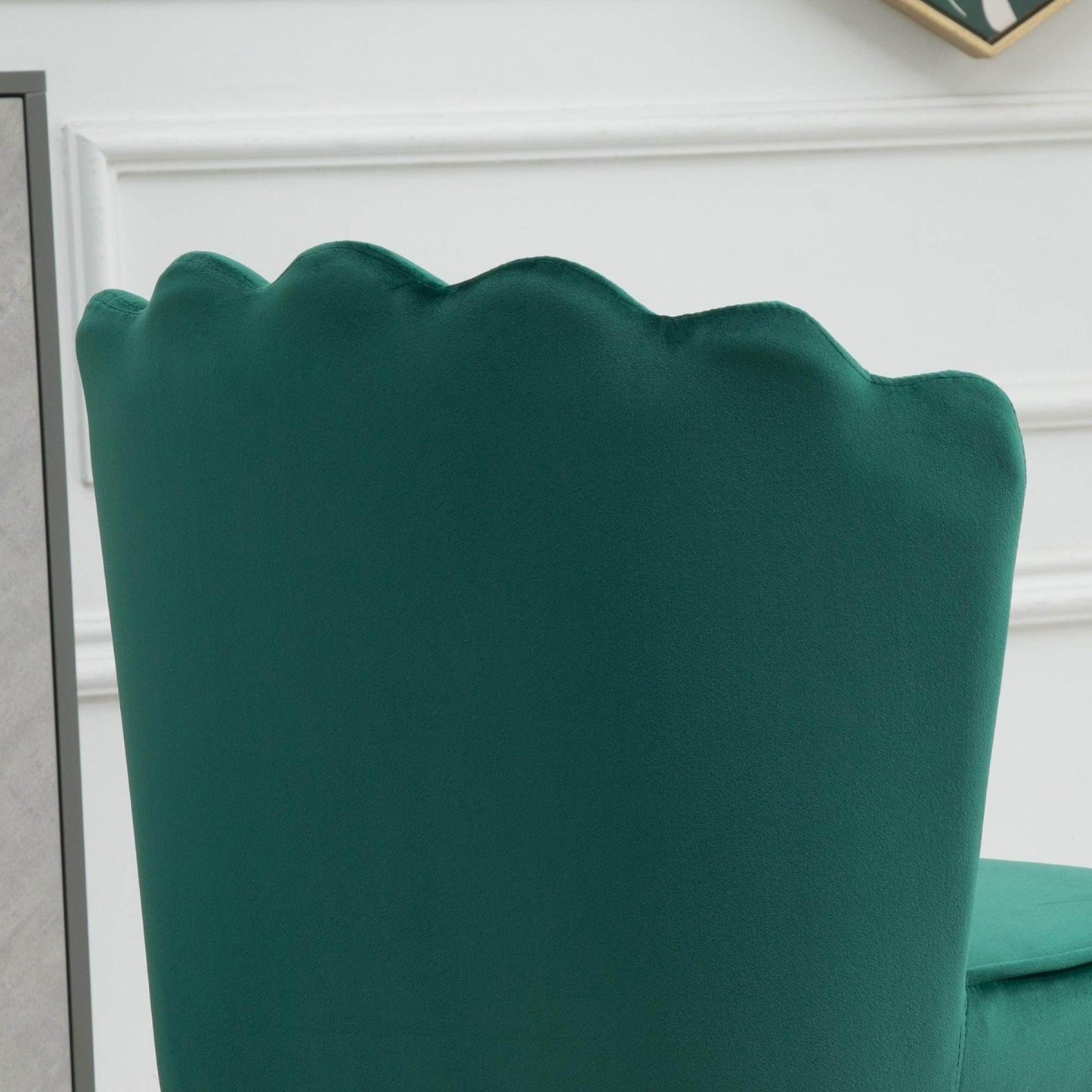 HOMCOM Velvet Accent Chair with Metal Legs, Green - ALL4U RETAILER LTD