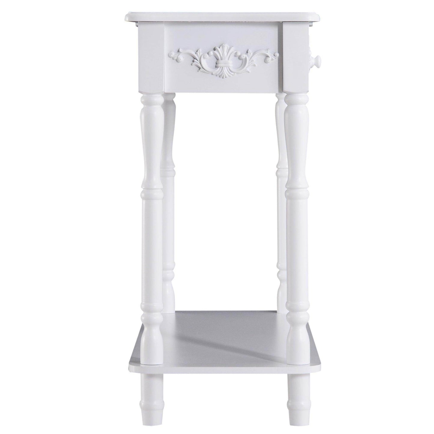 HOMCOM White Console Table with Storage Shelves & Drawers - ALL4U RETAILER LTD