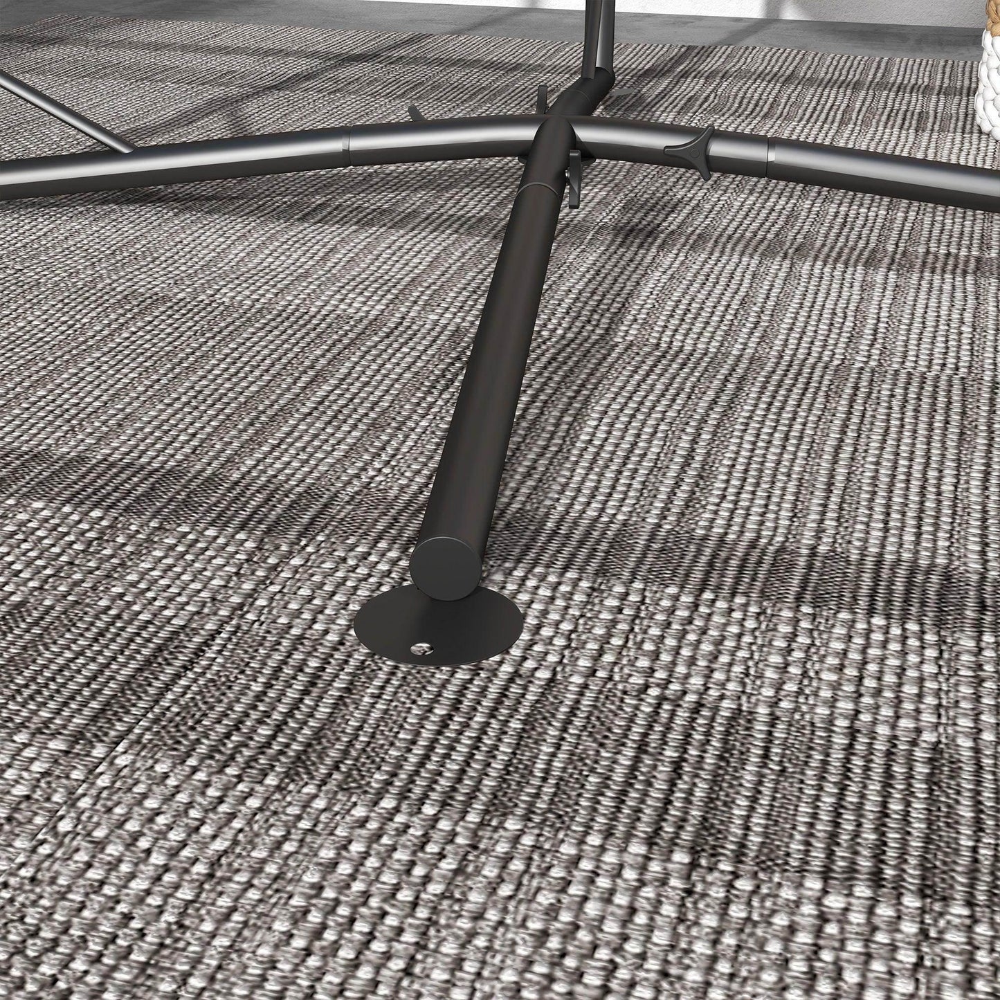 Outsunny Hammock Chair Stand, Hanging Heavy Duty Metal Frame Hammock Stand with Chain, for Hanging Hammock Air Porch Swing Chair, Egg Cahir, Indoor & Outdoor Use, Black - ALL4U RETAILER LTD