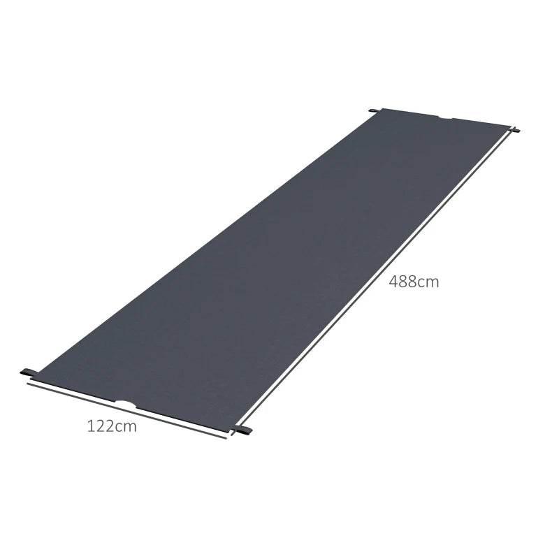 Dark grey rectangular pergola canopy cover with tie tabs and corner holes