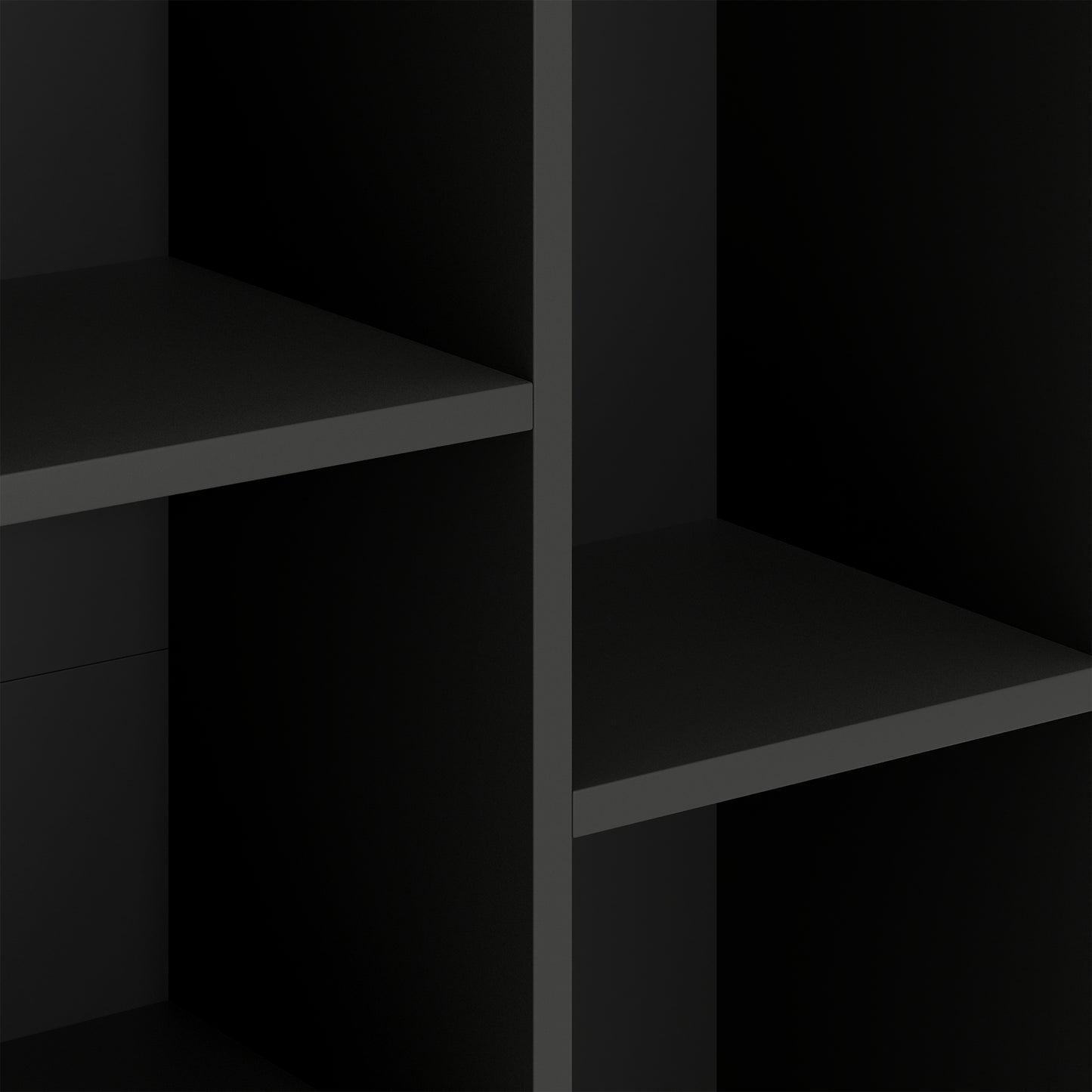 HOMCOM Two Tier Bookshelf With Five Open Storage Cubes Black Finish Modern Compact Floor Standing Unit