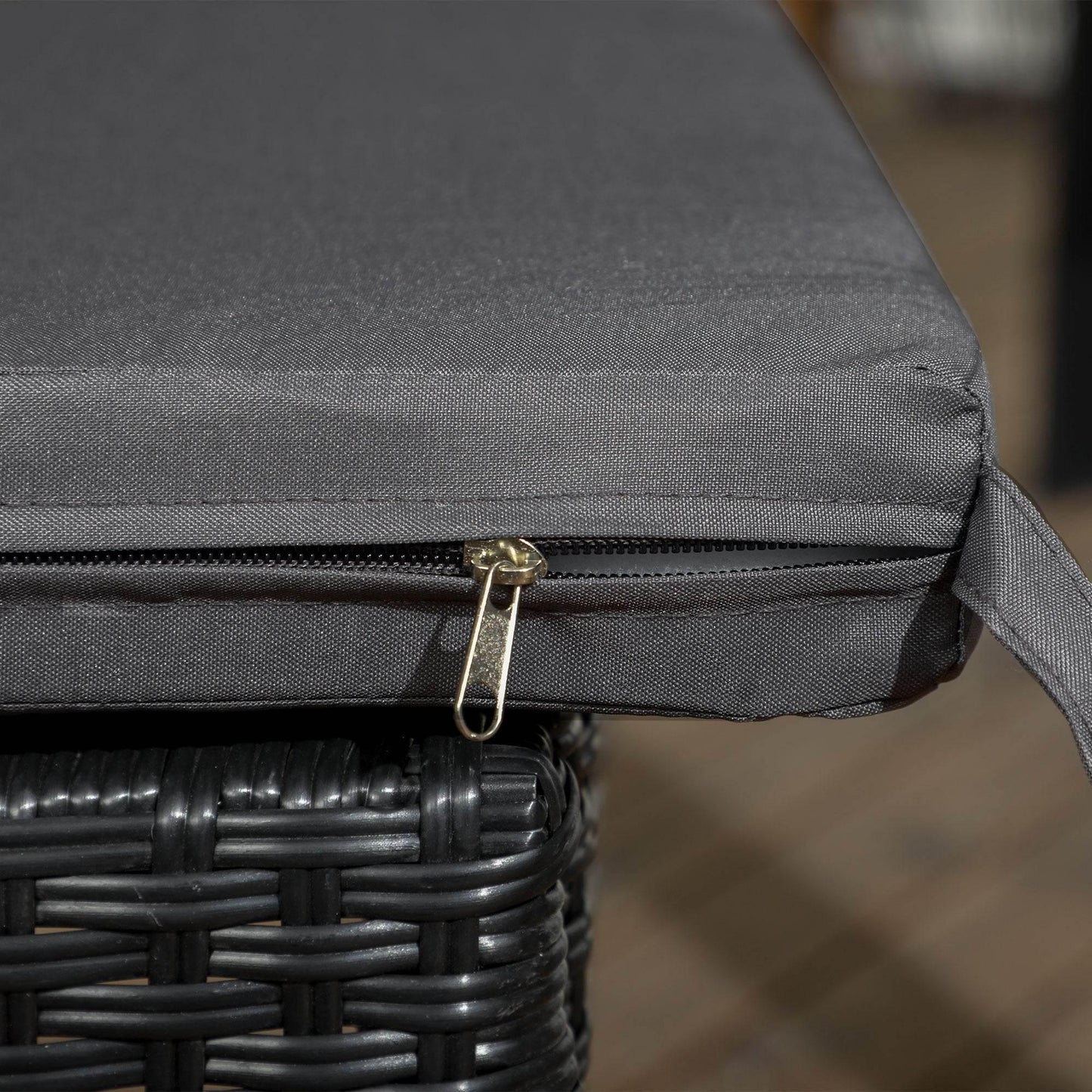 HOMCOM Elegant Ebony Rattan Dining Chairs Set of Four: Weather-Resistant Armless Design - ALL4U RETAILER LTD