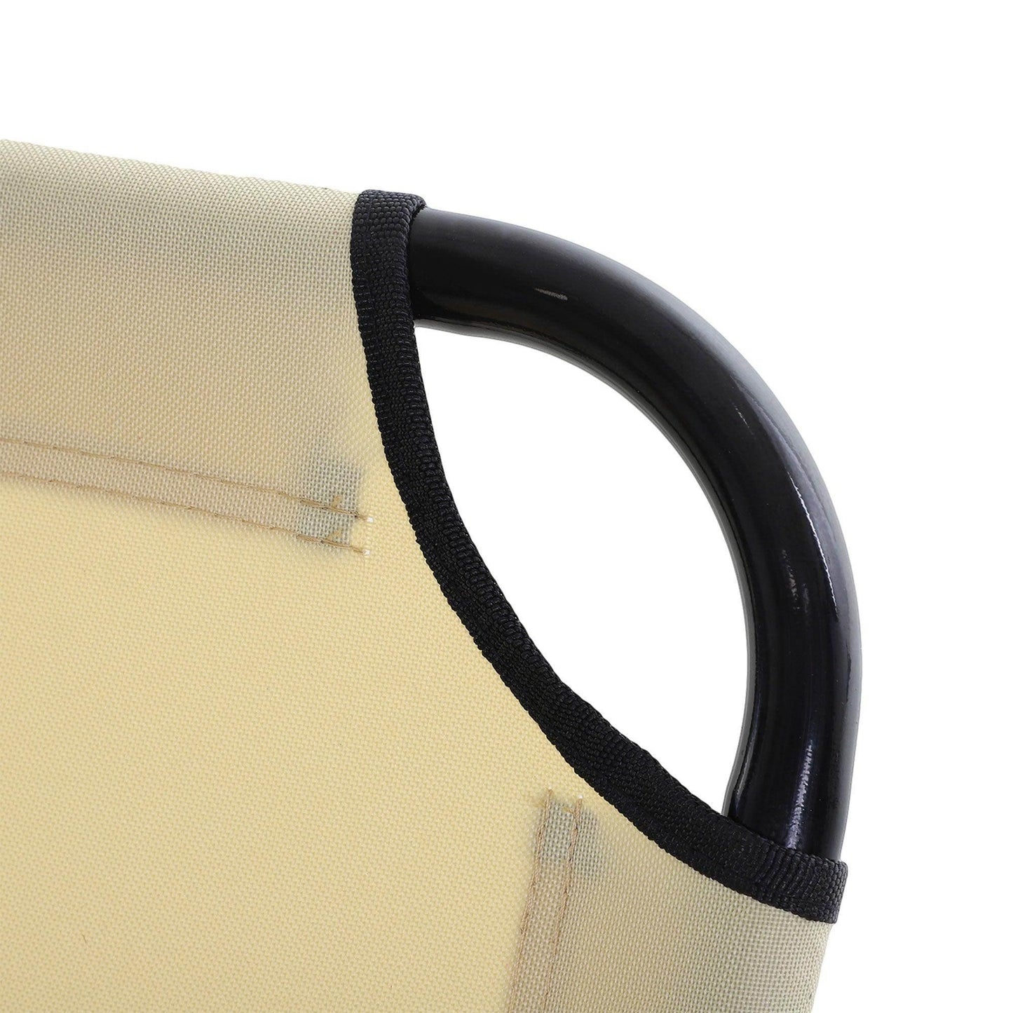 Outsunny Foldable Sun Lounger Set, Portable Sun Bed with Mesh Fabric, Beige - ALL4U RETAILER LTD