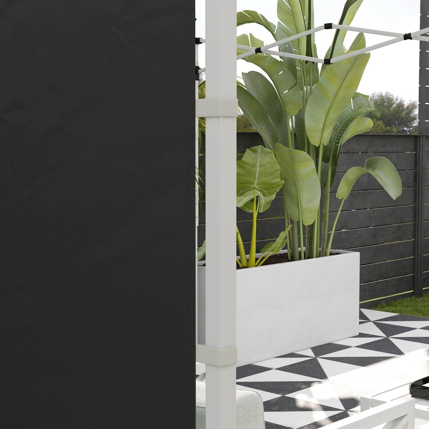 Outsunny Gazebo Side Panels, 2 Pack Sides Replacement, for 3x3(m) or 3x6m Pop Up Gazebo, with Windows and Doors, Black - ALL4U RETAILER LTD