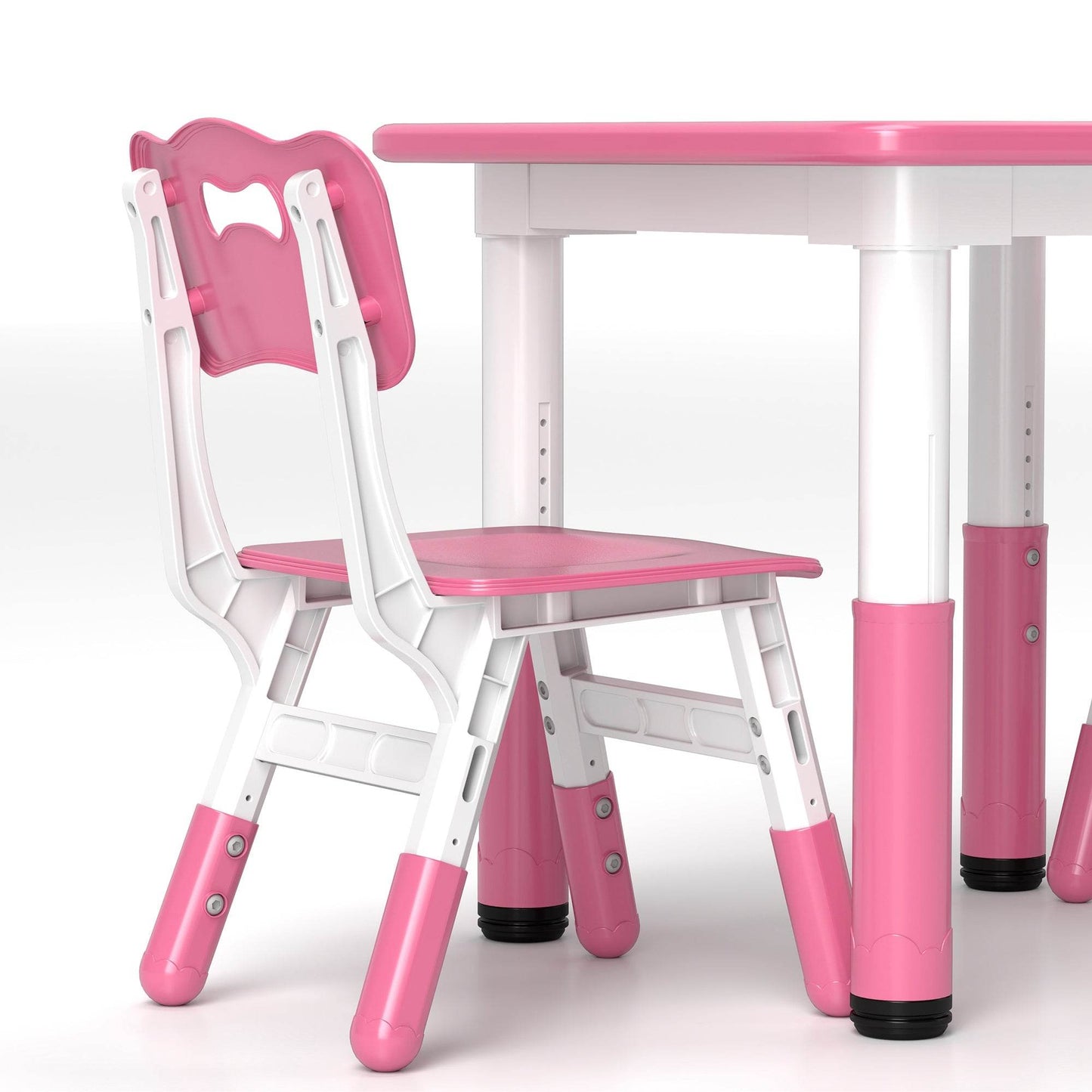 AIYAPLAY Adjustable Pink Toddler Table and Chair Set - 3 Pieces for Playroom and Bedroom - ALL4U RETAILER LTD