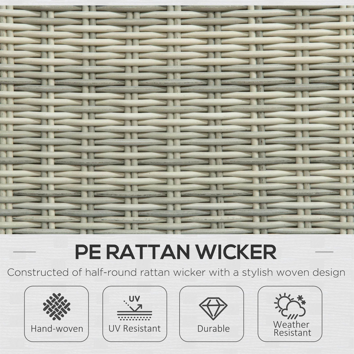 Grey woven rattan wicker pattern with tight horizontal and vertical braid texture