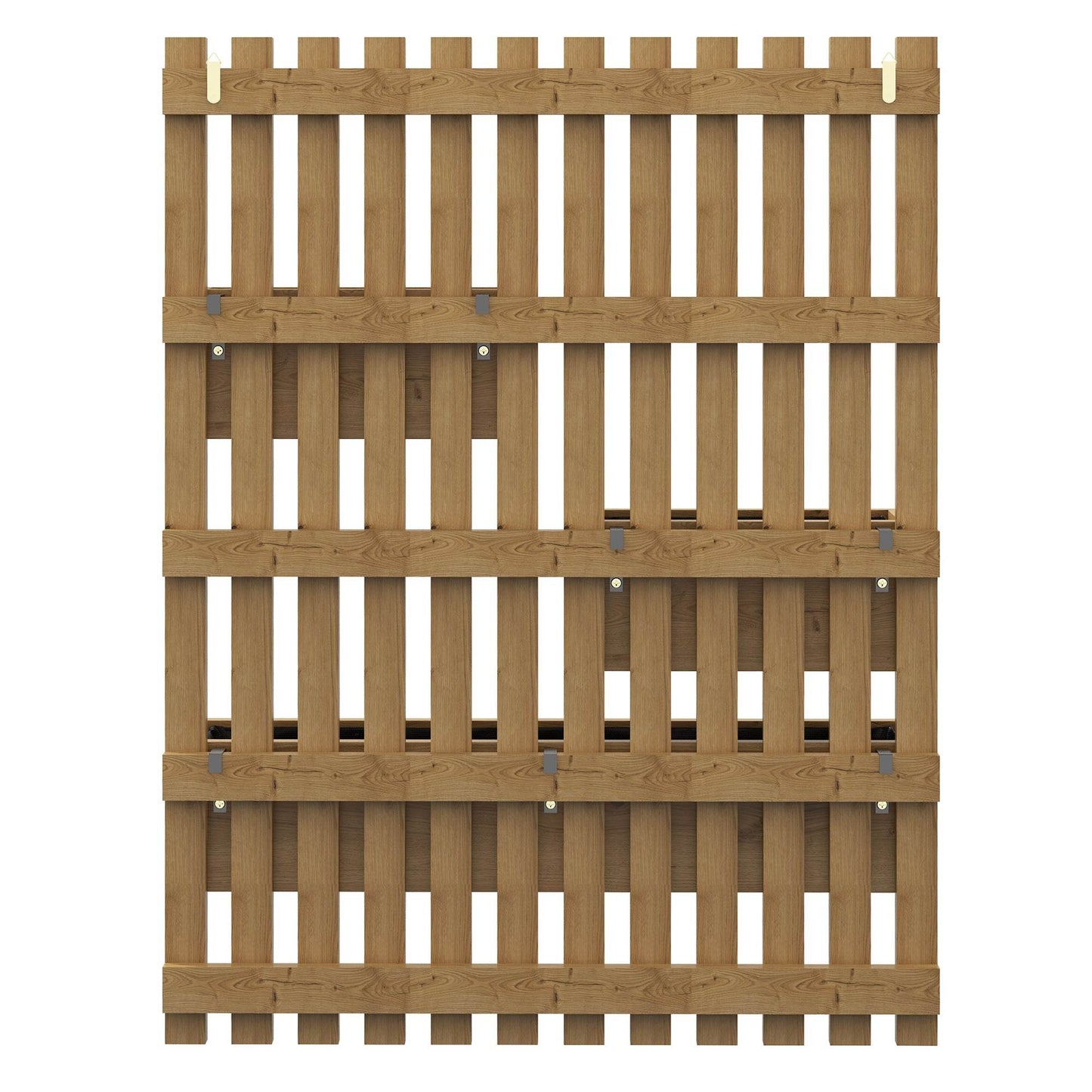Outsunny Set of 2 Movable Wall-Mounted Wooden Garden Planters with Trellis and Drainage, Carbonized Finish - ALL4U RETAILER LTD