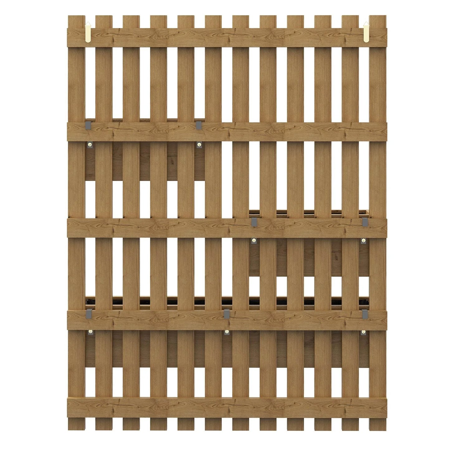 Outsunny Set of 2 Movable Wall-Mounted Wooden Garden Planters with Trellis and Drainage, Carbonized Finish - ALL4U RETAILER LTD