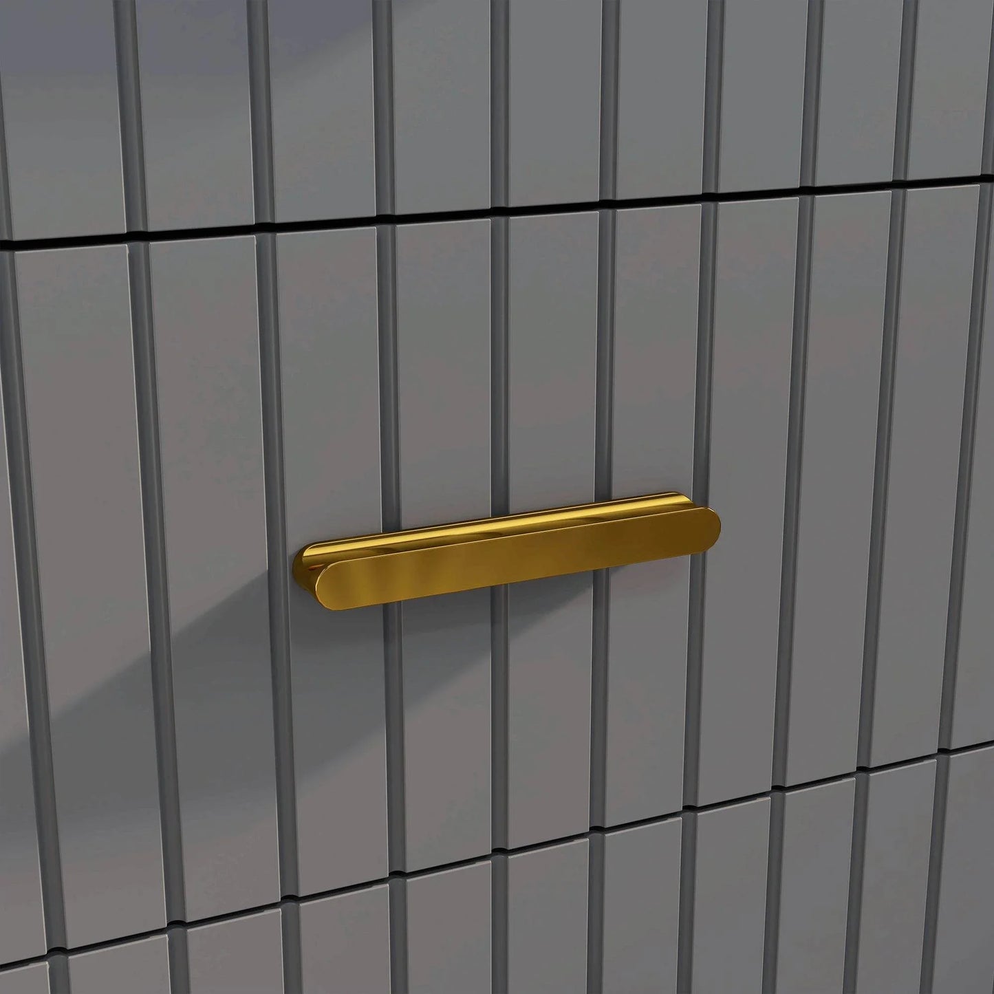 HOMCOM Modern 4-Drawer Chest of Drawers in Dark Grey with Gold Accents and Aluminium Legs - ALL4U RETAILER LTD