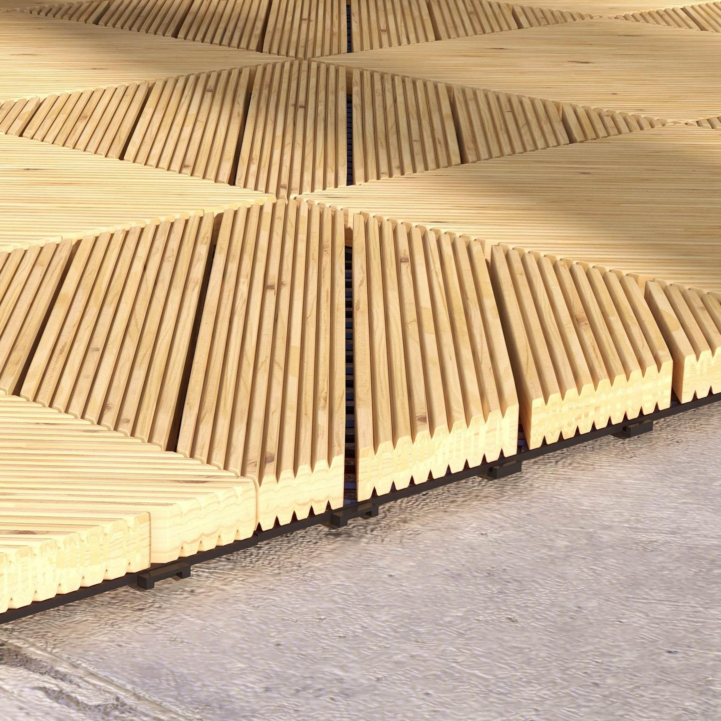 Outsunny 27-Piece Interlocking Wooden Decking Tiles - 30x30 cm Anti-Slip Outdoor Flooring, 2.43m² Coverage, All-Weather Use - ALL4U RETAILER LTD