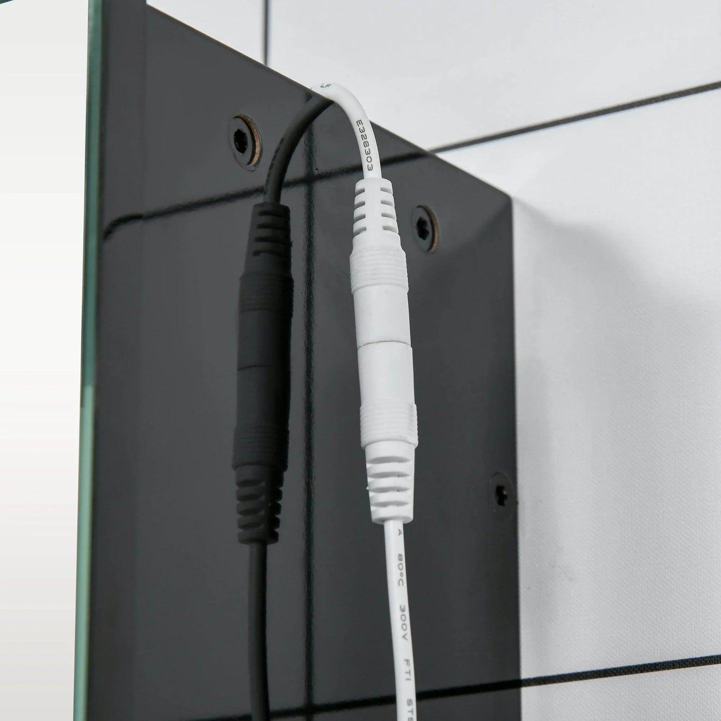 Kleankin LED Mirror Cabinet: Wall Mount, 3 Doors, Adjustable Shelves - ALL4U RETAILER LTD