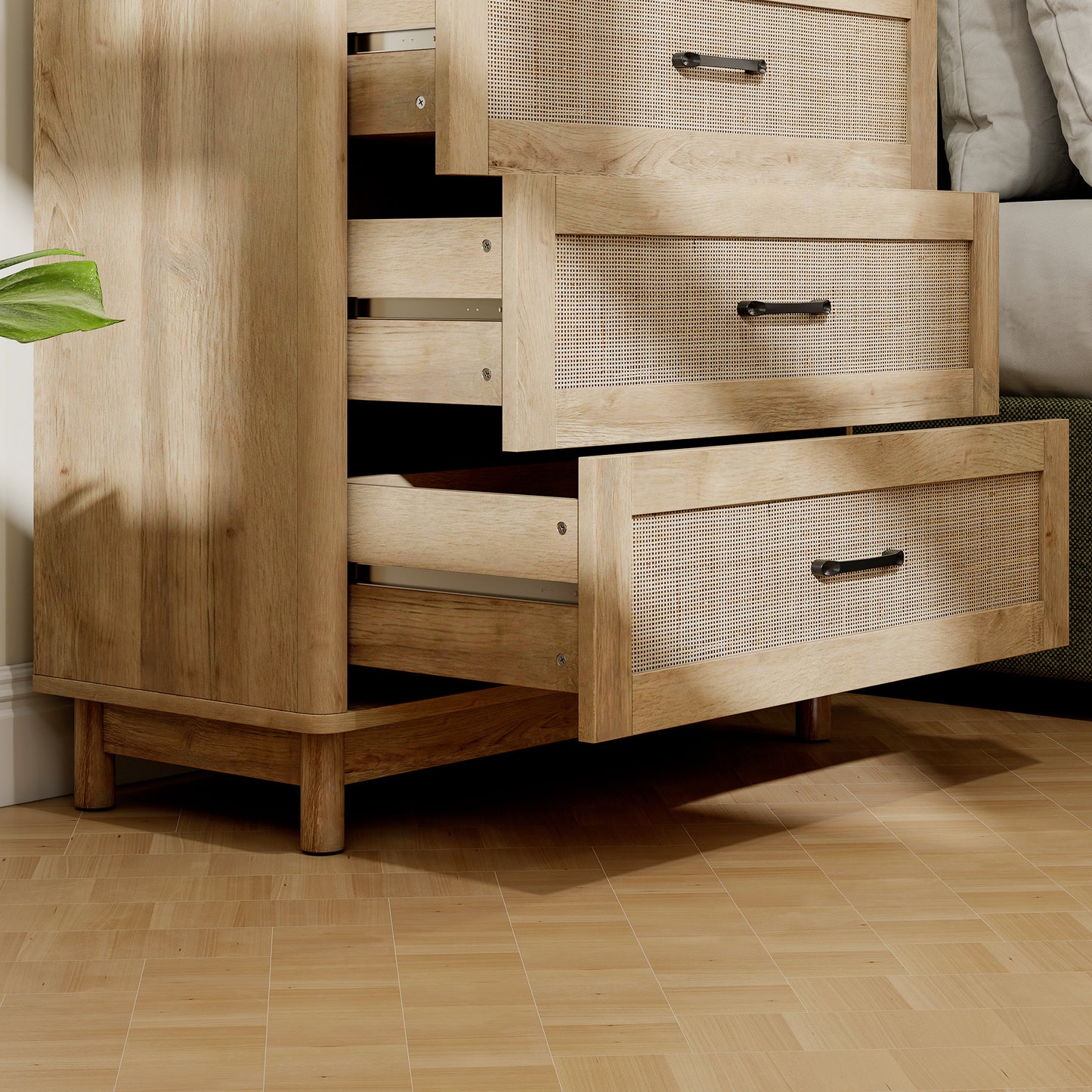 HOMCOM 76 Cm Wide Oak Chest Of Drawers With Three Drawers For Bedroom Organization