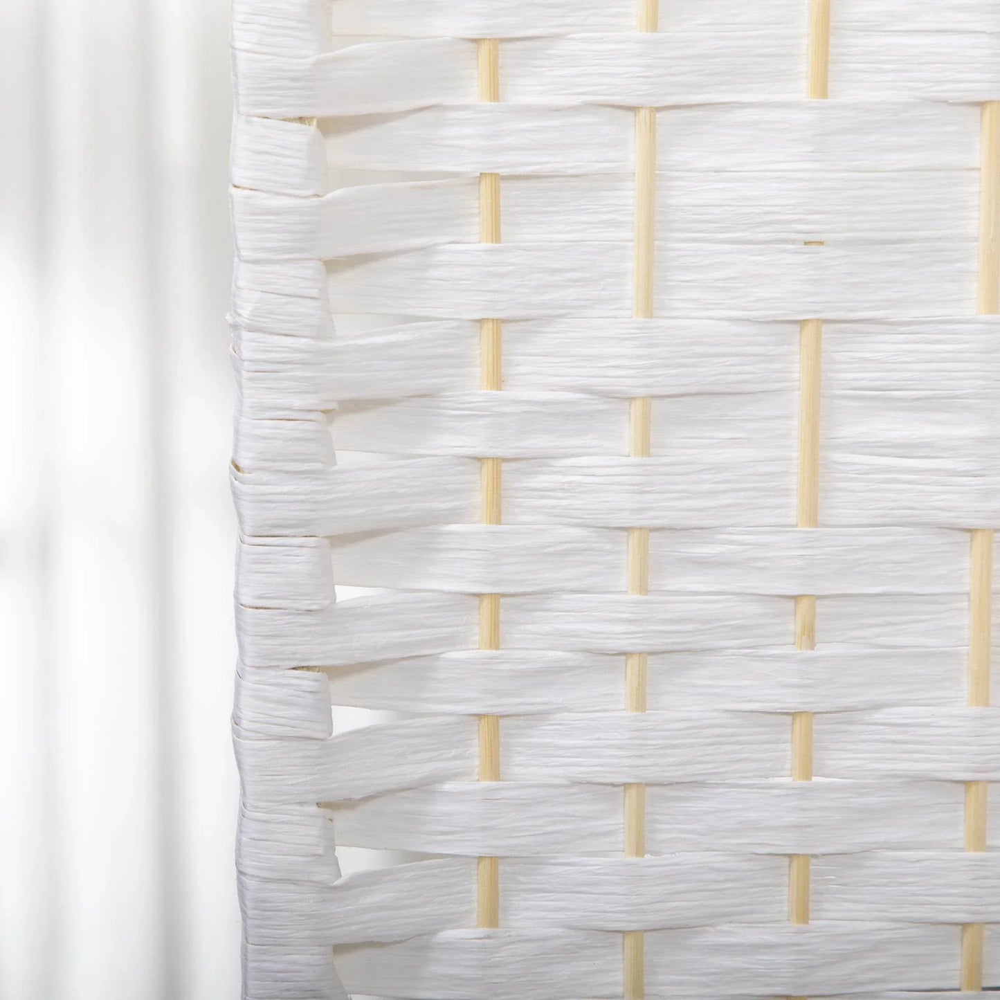 HOMCOM Elegant 4-Panel Folding Room Divider, Stylish Privacy Screen for Living, Bedroom, and Office Use, 160 x 170cm, White - ALL4U RETAILER LTD