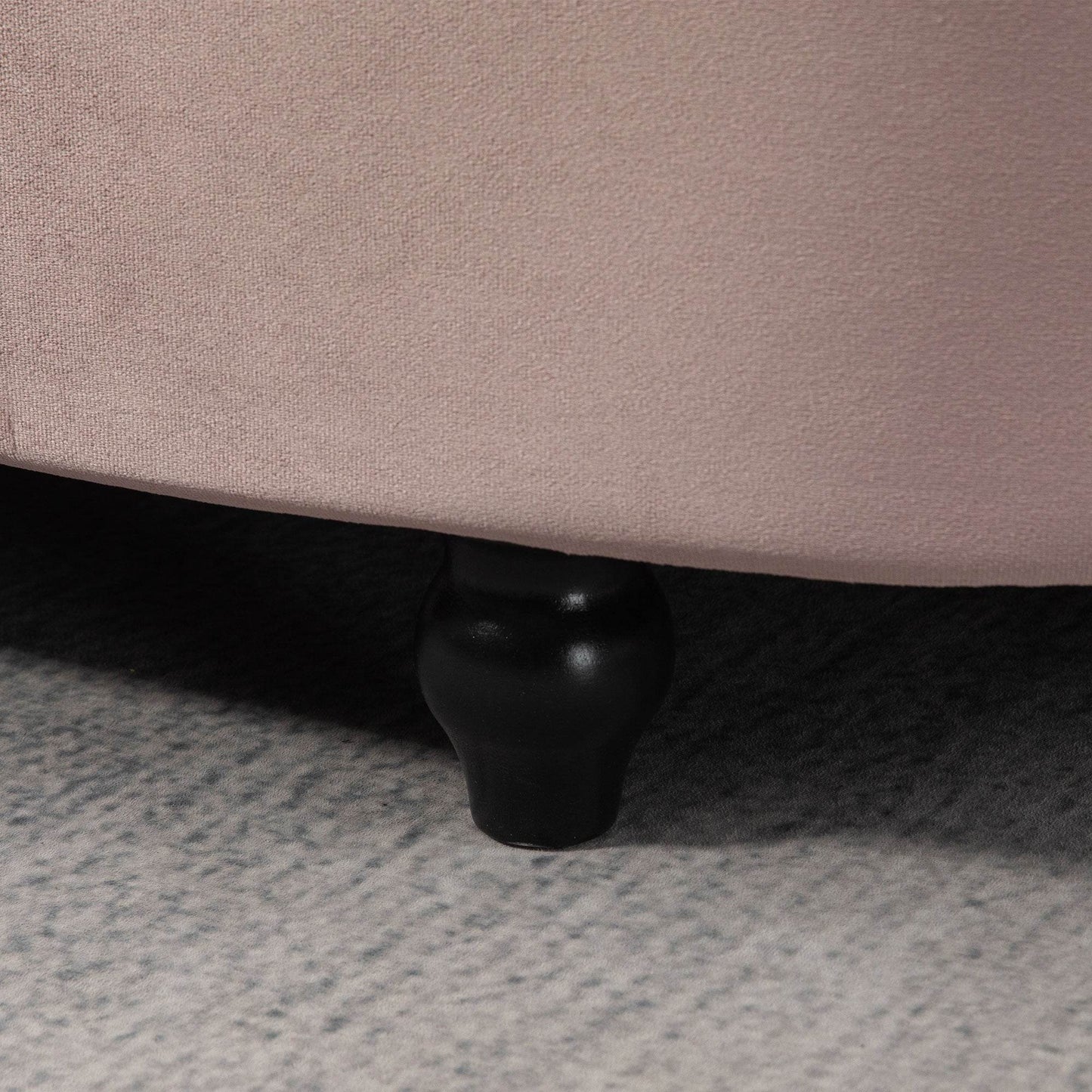 HOMCOM Elegant Pink Velvet Storage Ottoman Bench with Tufted Upholstery and Rubberwood Legs - ALL4U RETAILER LTD