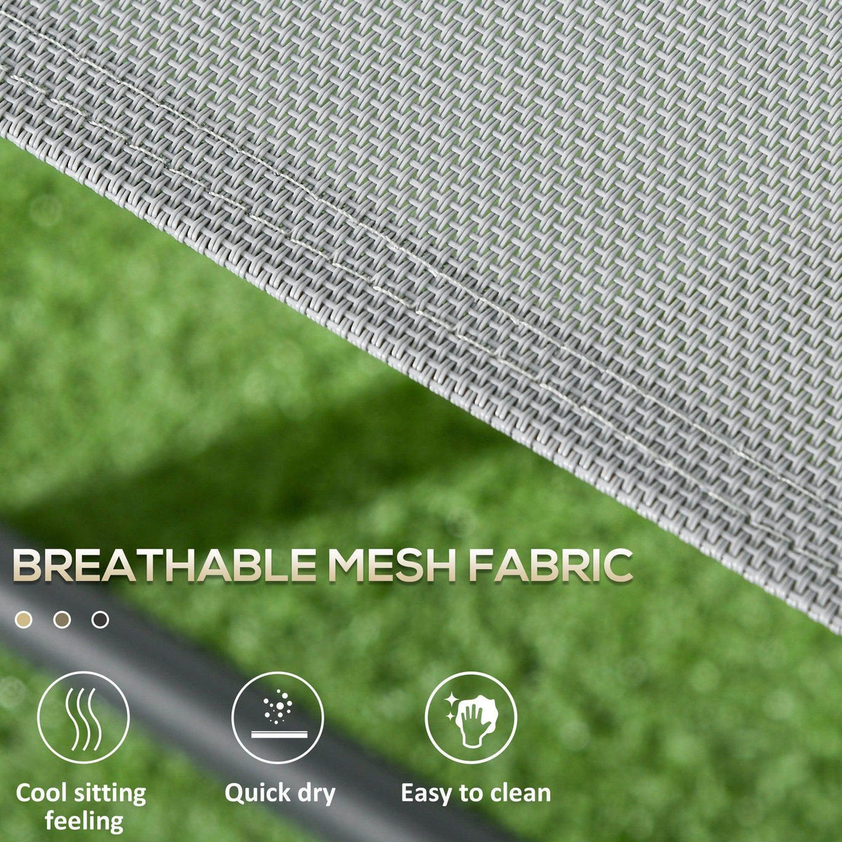 Light grey breathable mesh fabric for outdoor chair seat and back