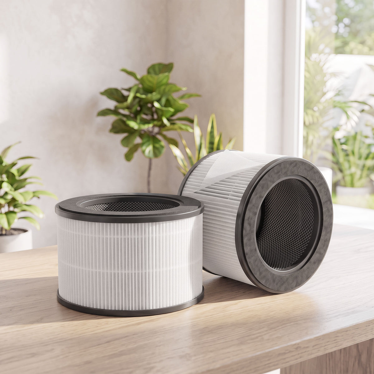 HOMCOM H13 HEPA Replacement Filter for Air Purifier with Activated Carbon 2 Pack