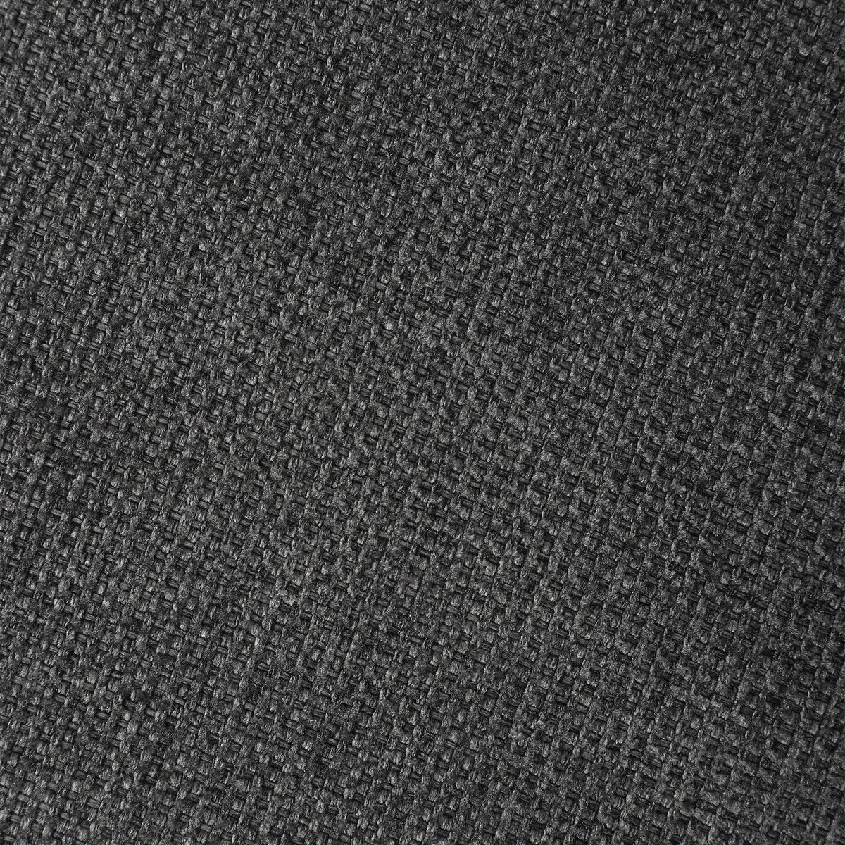 Dark grey textured upholstery fabric close-up with tight woven pattern.