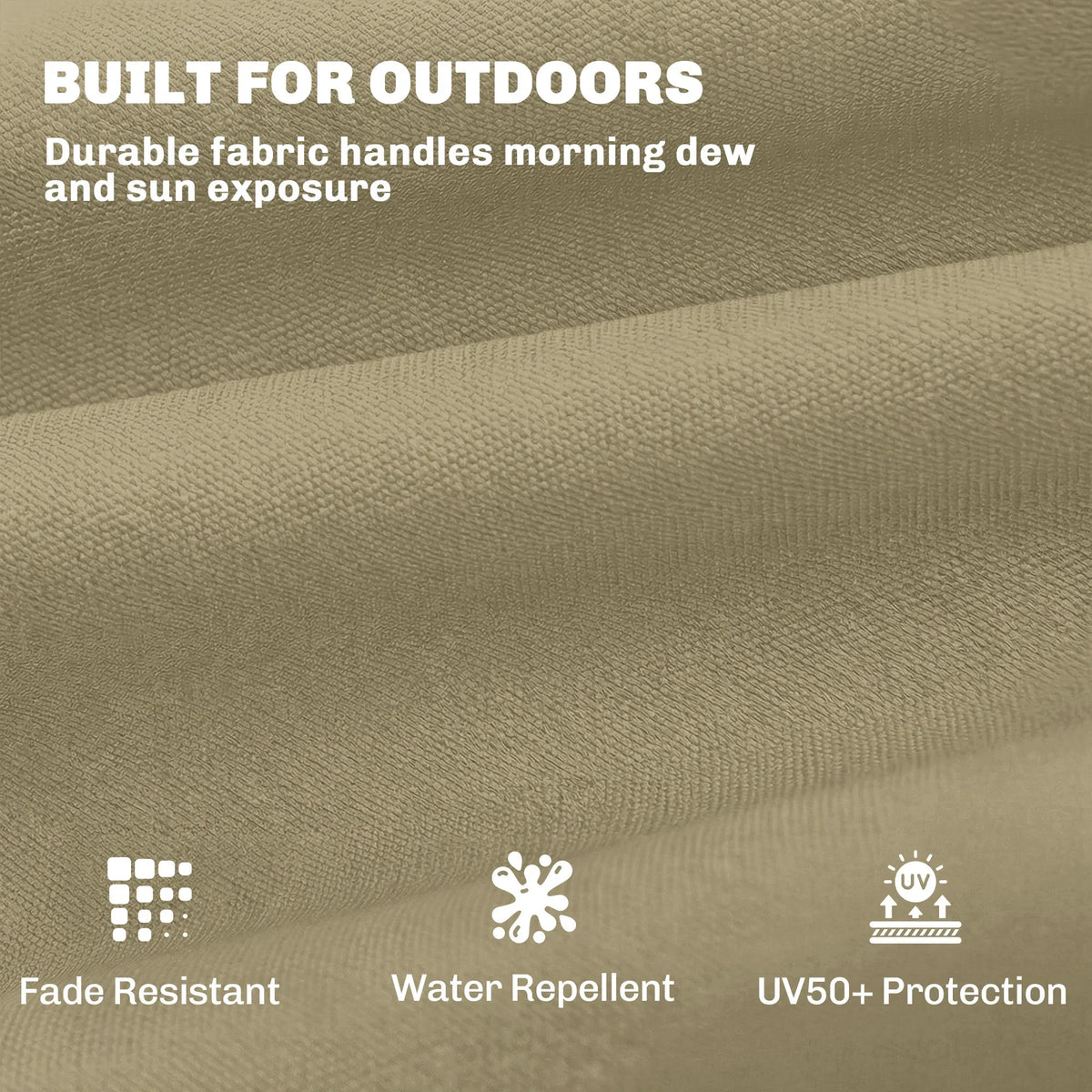 Olive textured outdoor cushion fabric panel