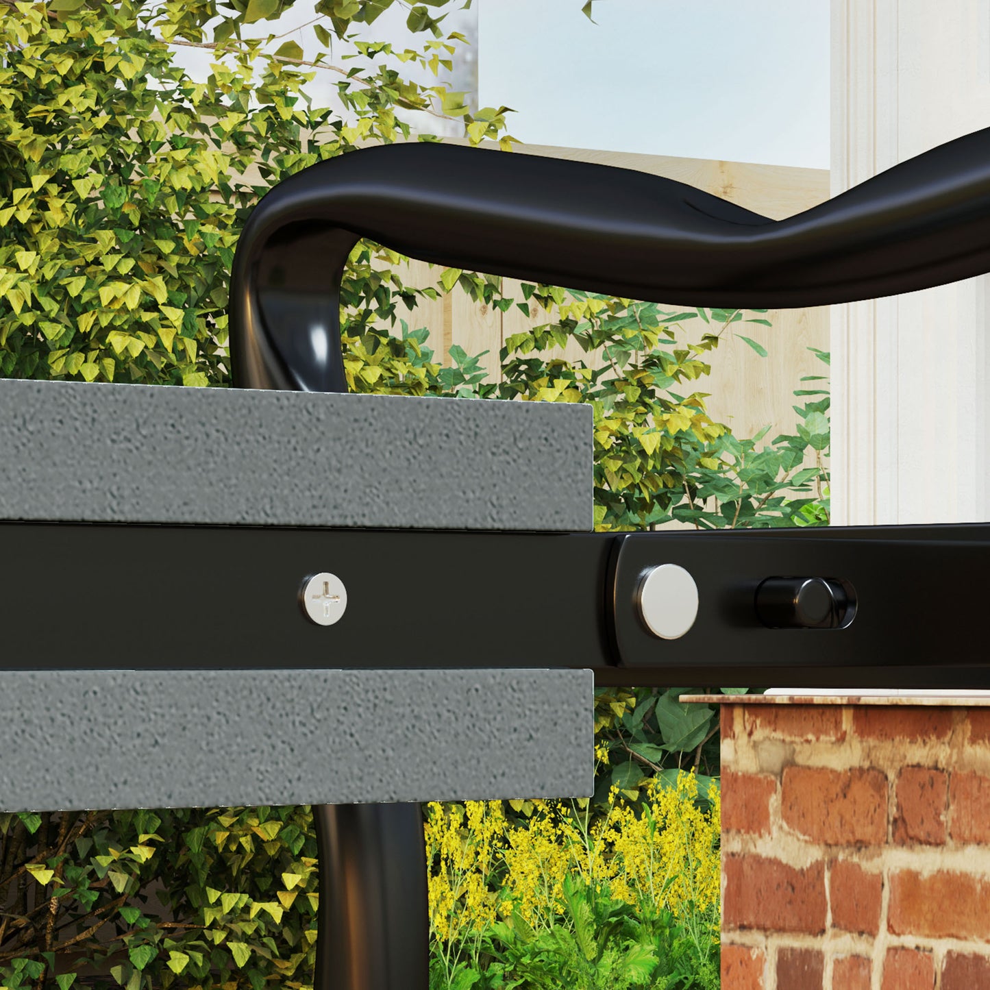 Outsunny Garden Kneeler With Steel Frame Padded Seat Foldable With Tool Bag Grey