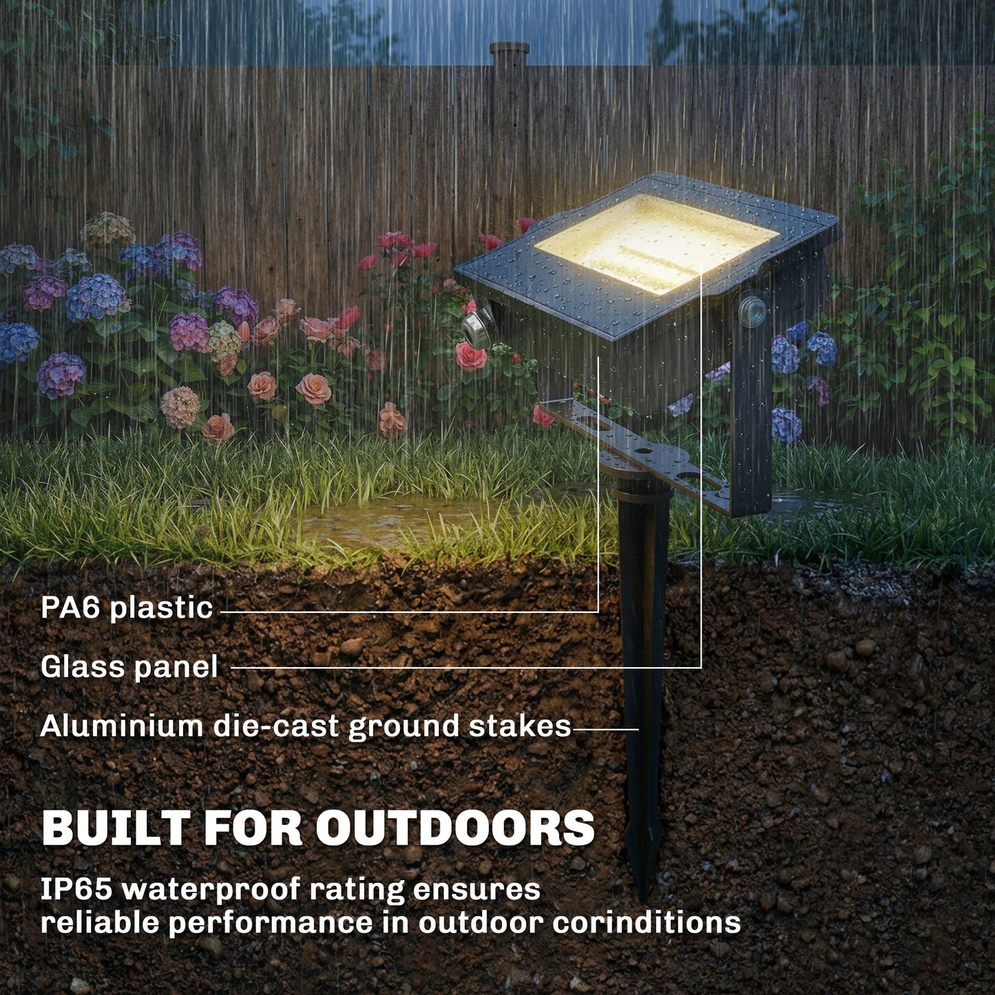 Outsunny 32W LED Floodlights Linkable 4 Pack Landscape Lighting With Remote Control RGB Colour Changing UK Plug Black