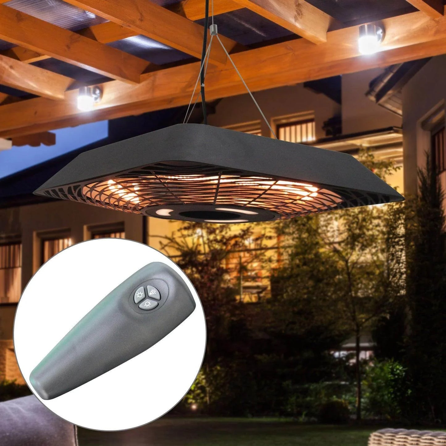 Outsunny 2000W Ceiling Mounted Heater - Remote Control, Indoor/Outdoor - ALL4U RETAILER LTD