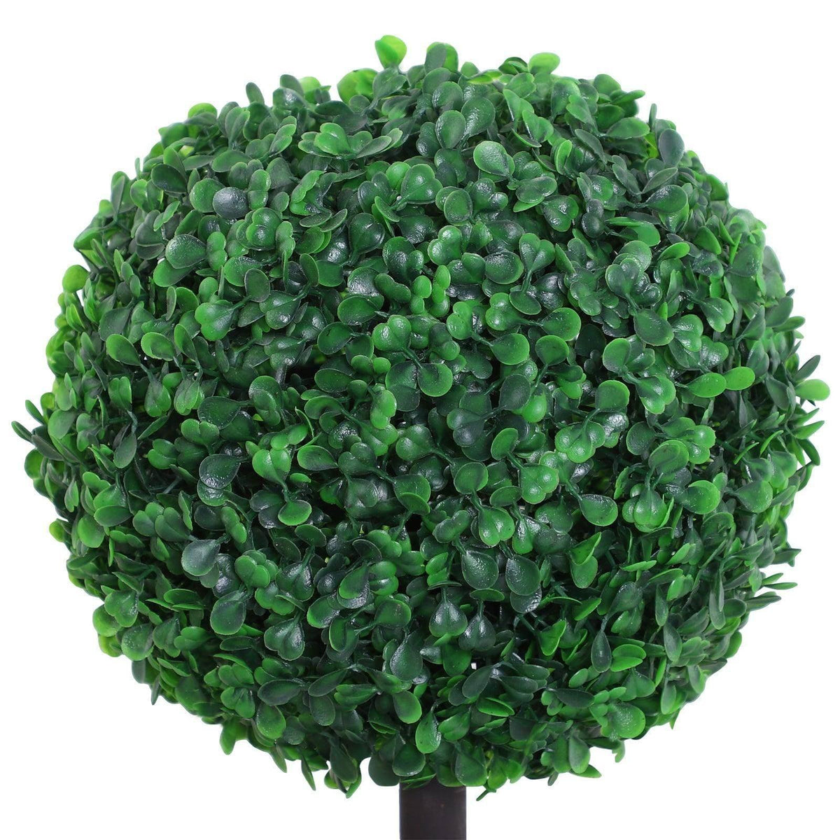 Artificial boxwood ball topiary sphere with dense green leaf texture
