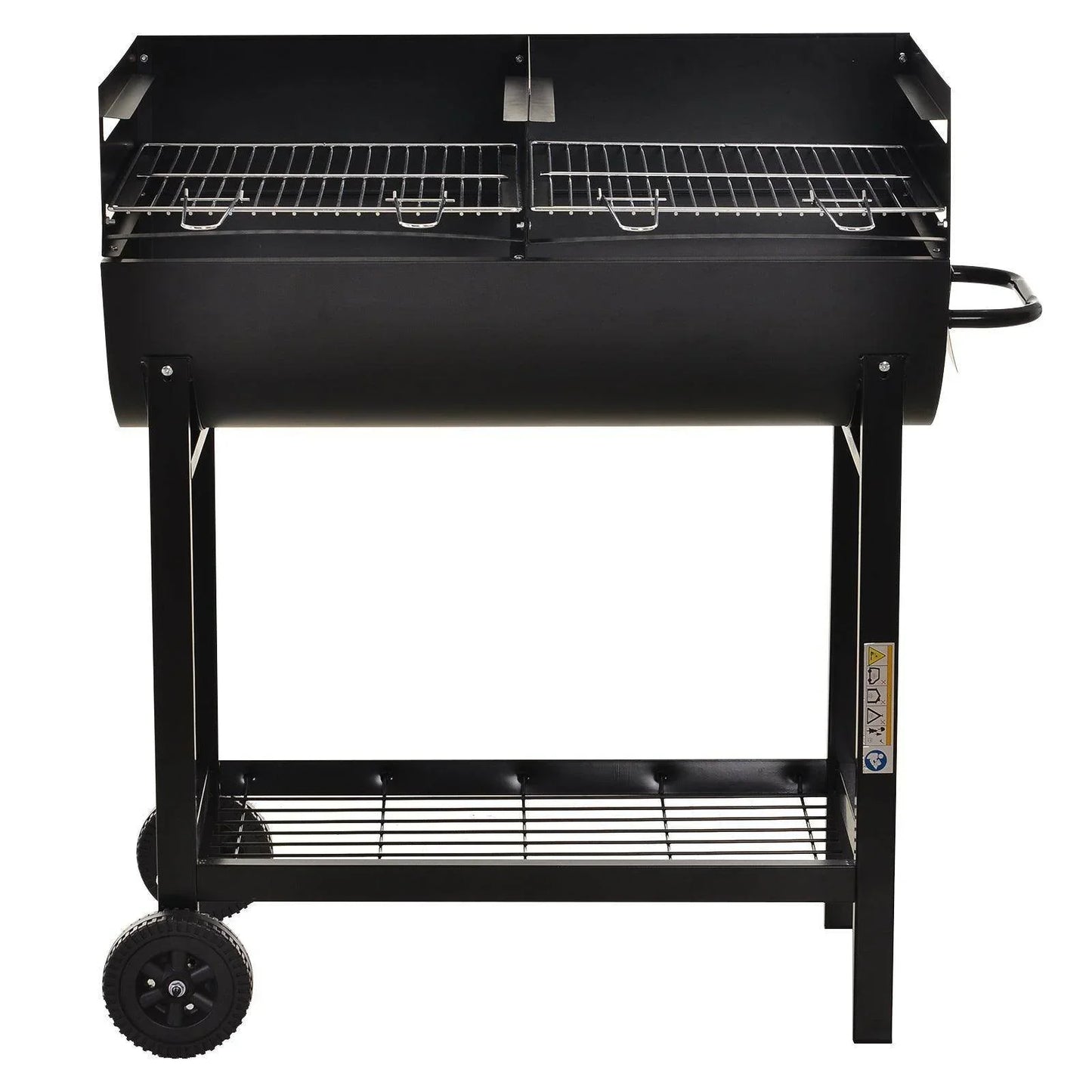 Outsunny BBQ Grill: Dual Grill, Heat-resistant - Black - ALL4U RETAILER LTD