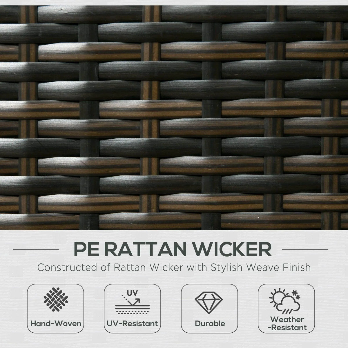 Brown rattan wicker weave panel close-up showing textured interlaced pattern