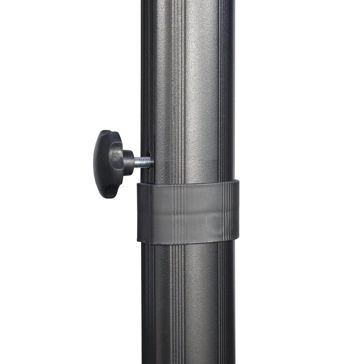 Outsunny cantilever parasol pole sleeve with tightening knob on black support post