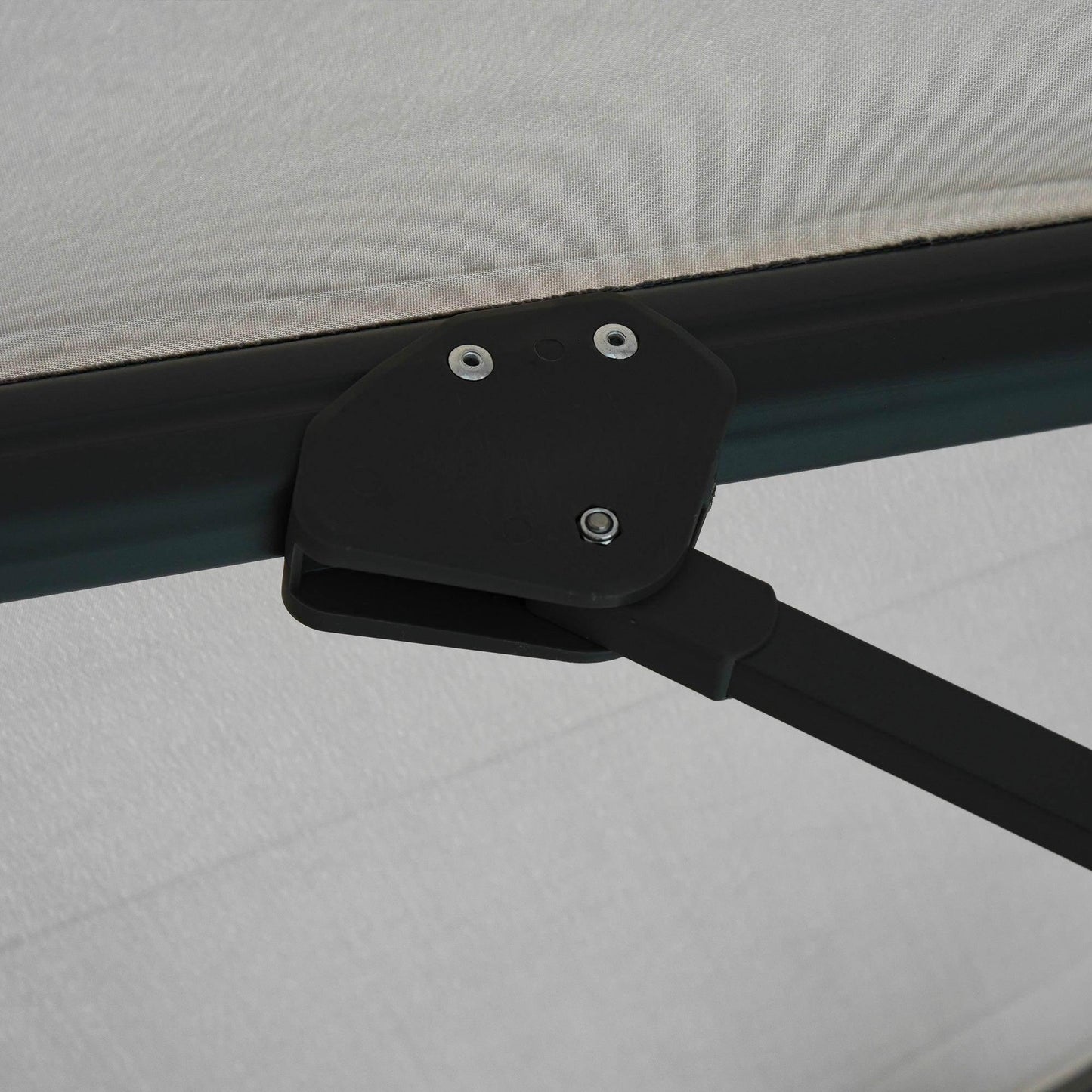 Outsunny Cantilever Sun Umbrella with Solar Light - 360° Grey - ALL4U RETAILER LTD