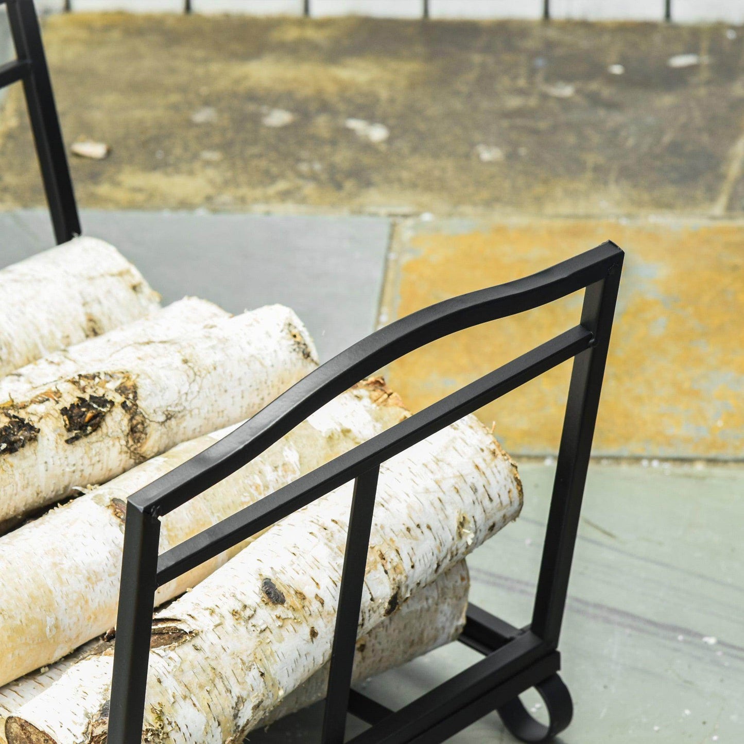 Outsunny Firewood Log Rack with Foldable Design, 48 x 34cm - ALL4U RETAILER LTD