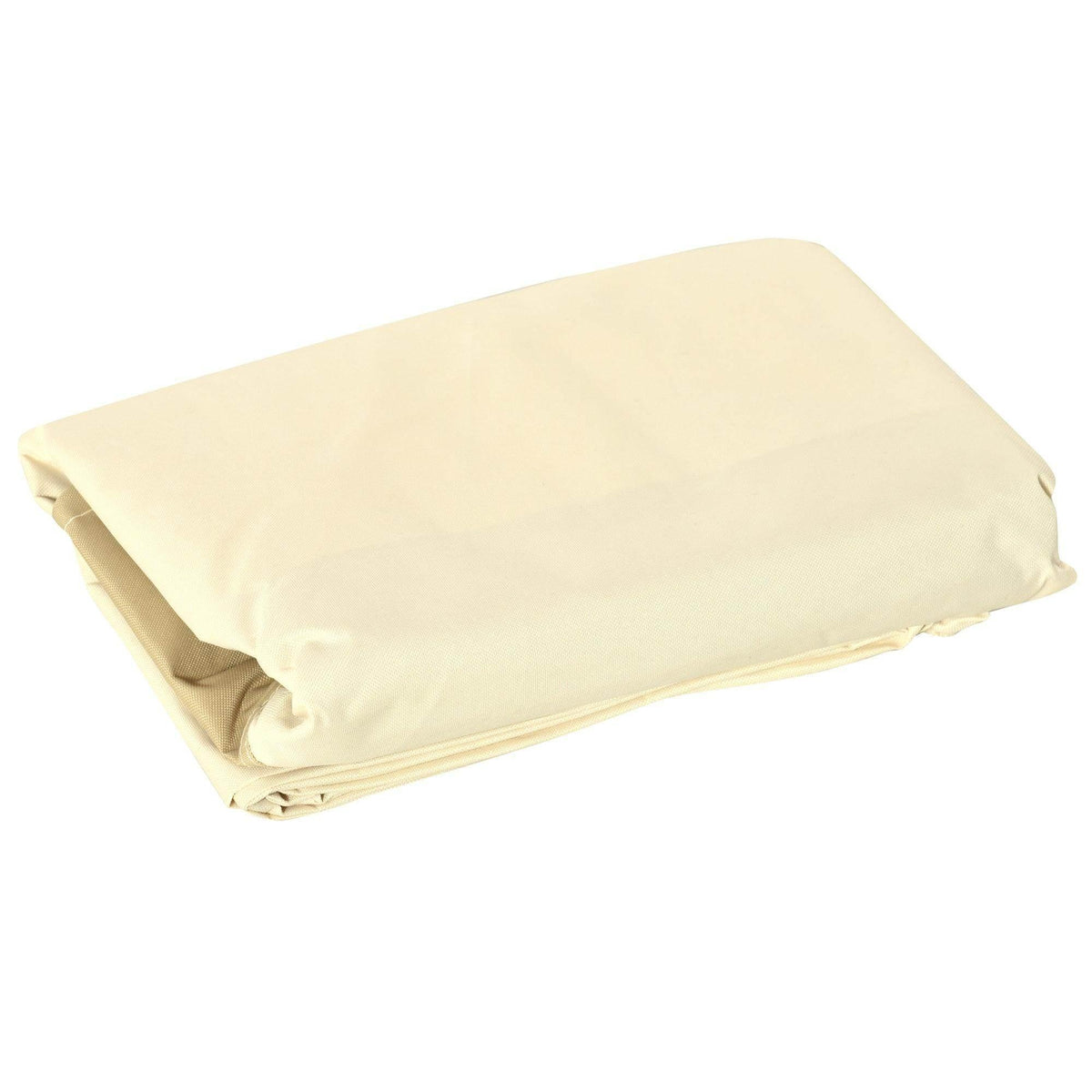 Beige garden furniture cover folded flat for easy storage