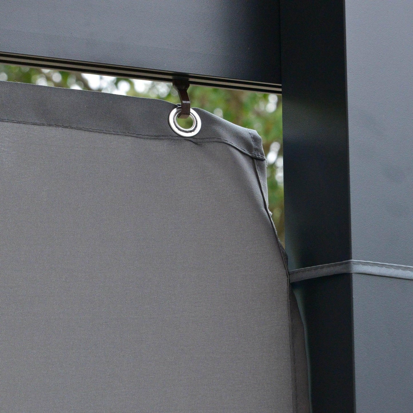 Outsunny Hardtop Pergola with PC Roof, Grey - ALL4U RETAILER LTD