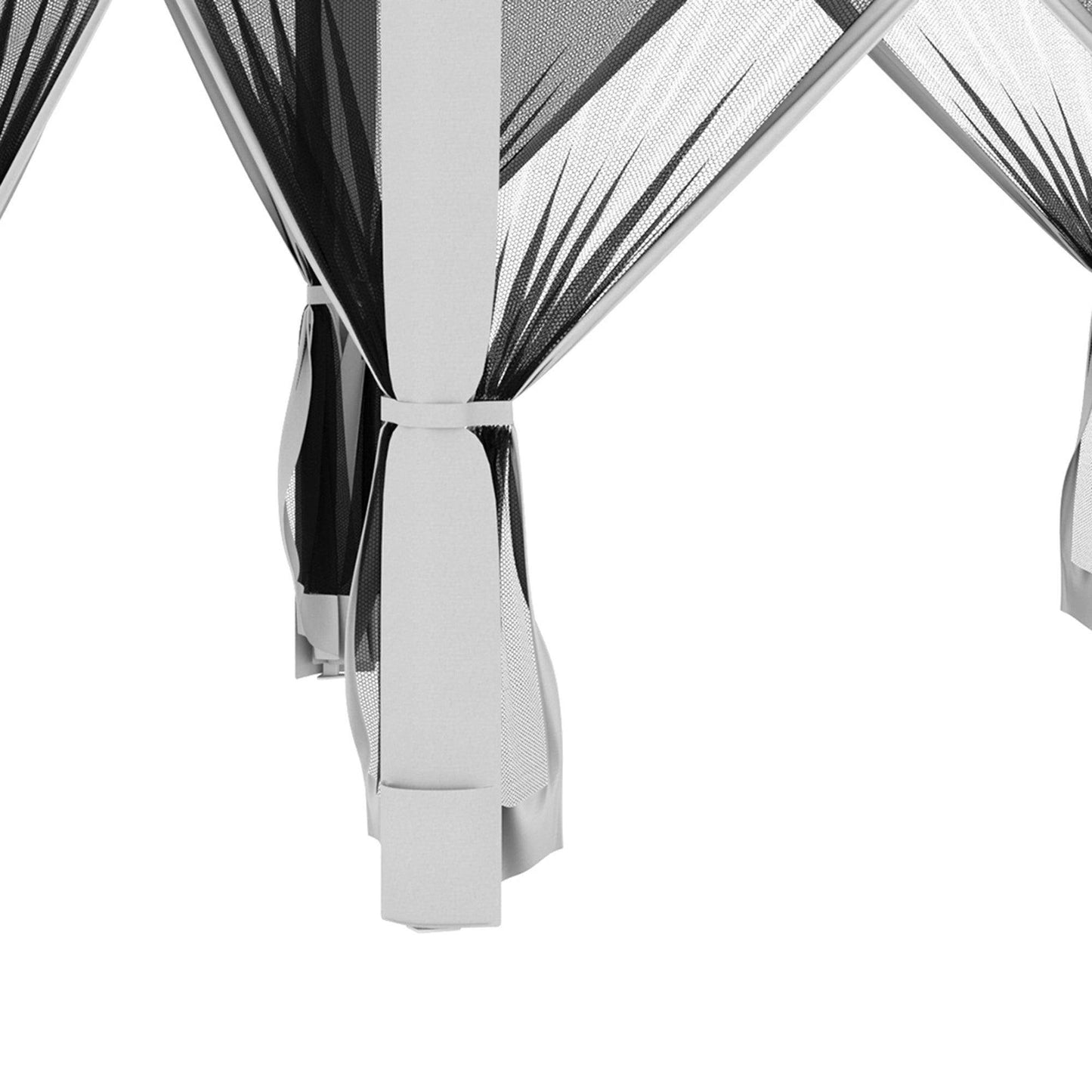 Outsunny Hexagonal Gazebo Tent with Mesh Walls – Grey - ALL4U RETAILER LTD