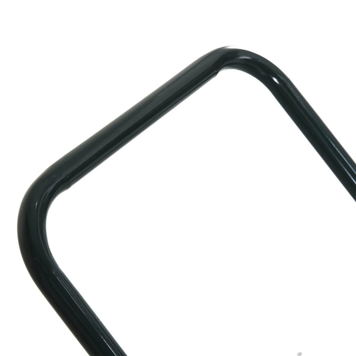 Black tubular handle of a steel lawn roller
