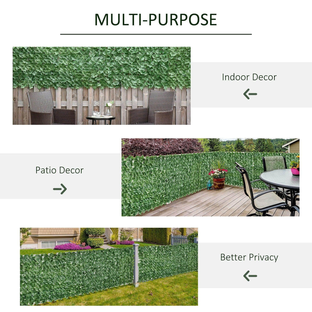 Dark green leaf hedge privacy fence panel for outdoor and indoor decor use