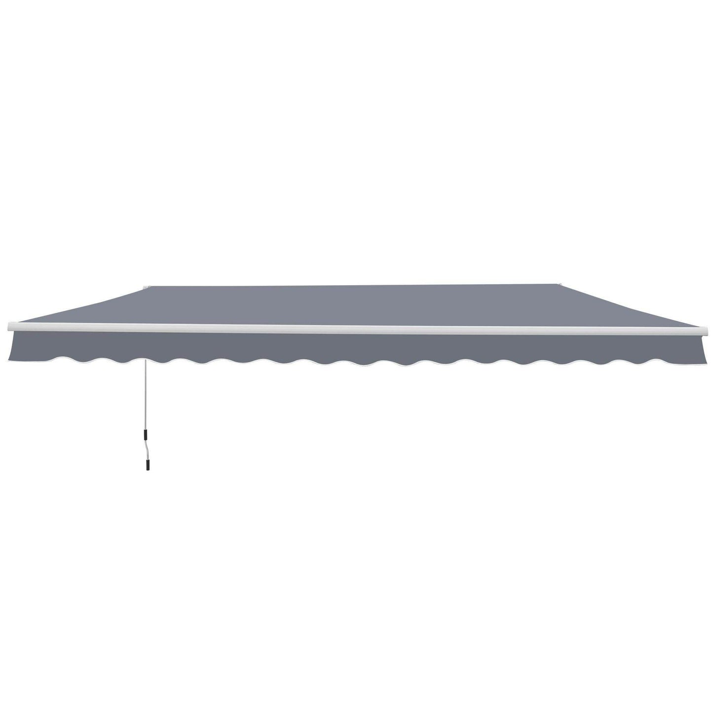 Outsunny Manual Retractable Awning, 4m x 3m - Grey - ALL4U RETAILER LTD