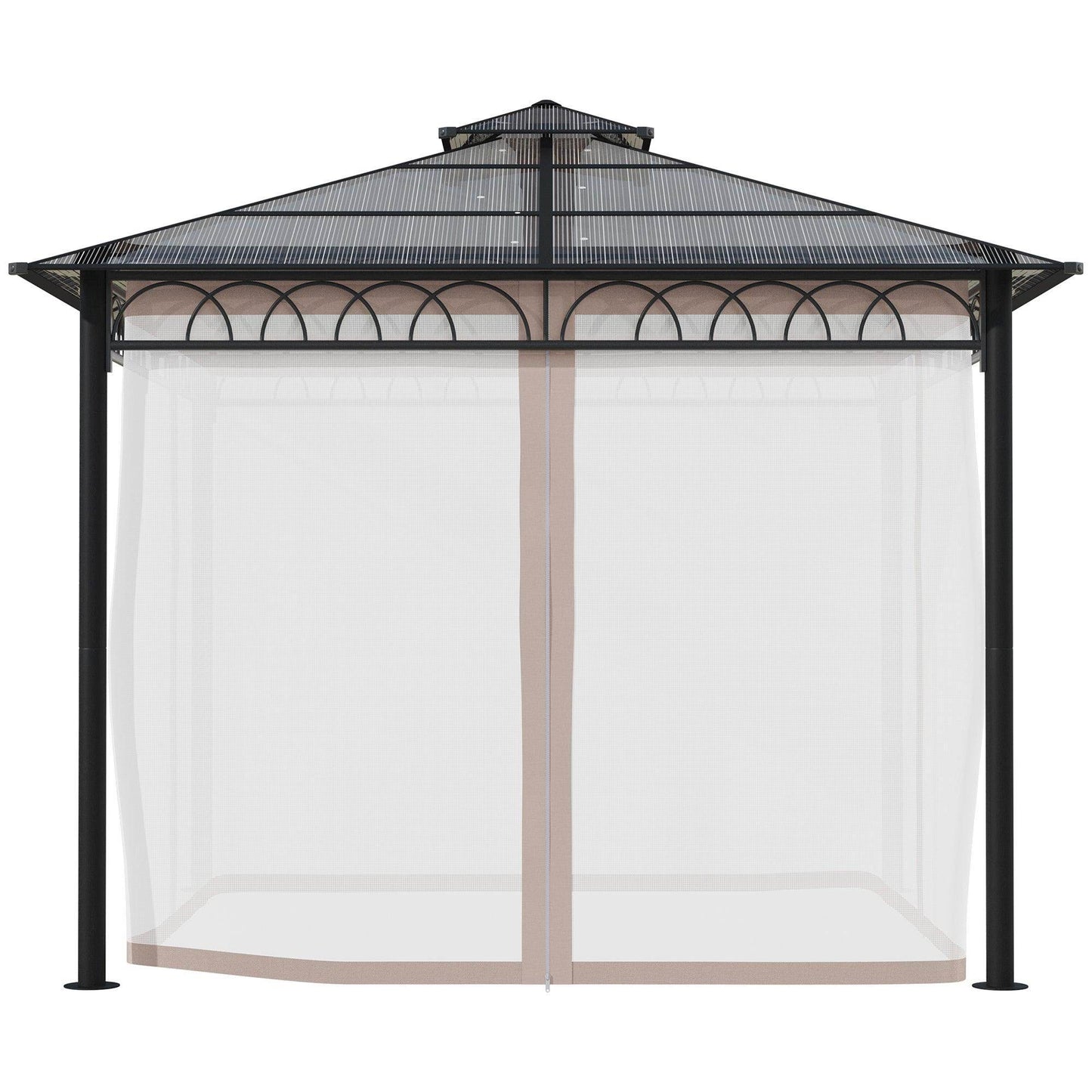 Outsunny Outdoor Gazebo: Steel Frame, Polycarbonate Roof - ALL4U RETAILER LTD