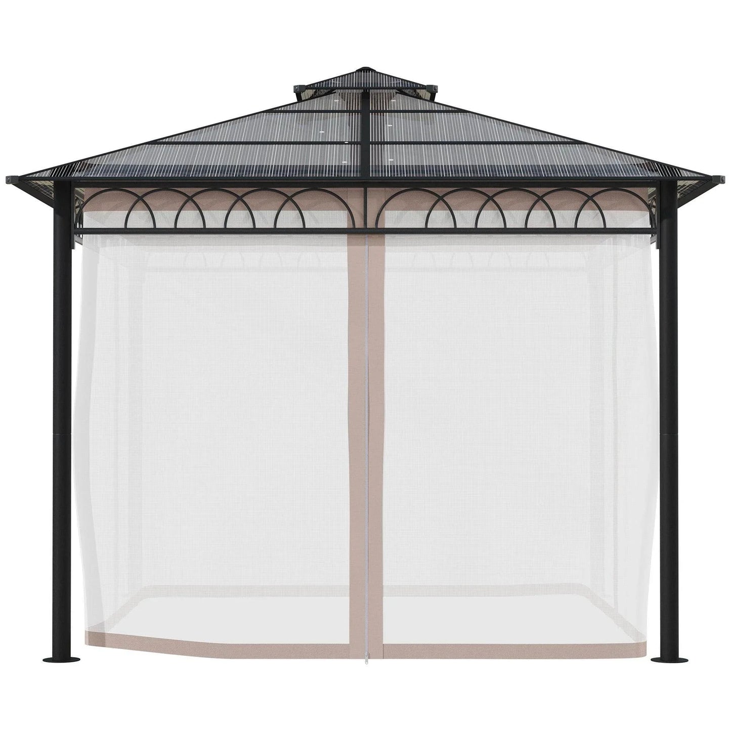 Outsunny Outdoor Gazebo: Steel Frame, Polycarbonate Roof - ALL4U RETAILER LTD