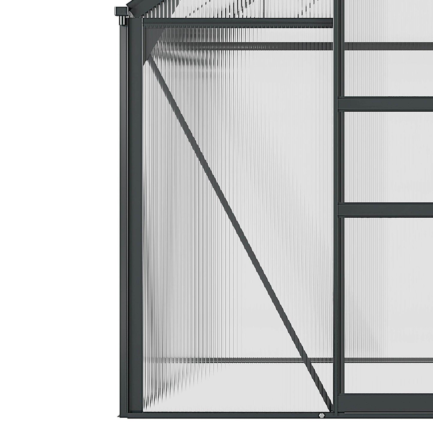 Outsunny Polycarbonate Walk-In Greenhouse - 6x6 ft, Clear - ALL4U RETAILER LTD