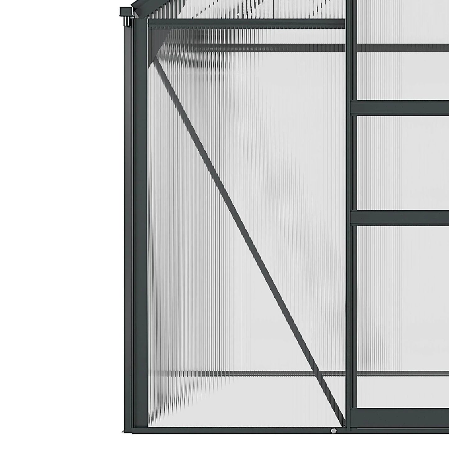 Outsunny Polycarbonate Walk-In Greenhouse - 6x6 ft, Clear - ALL4U RETAILER LTD