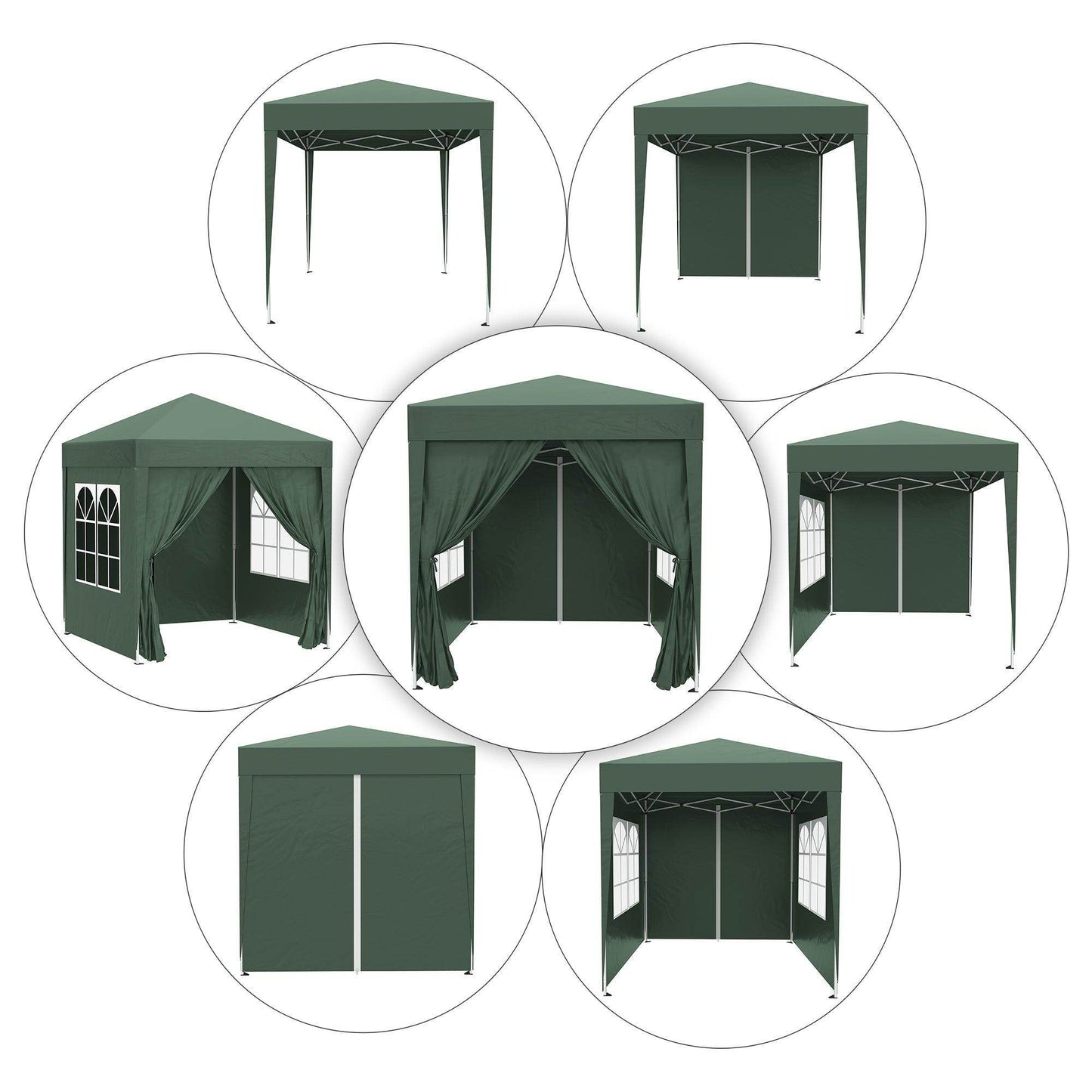 Outsunny Pop Up Gazebo Canopy, 2x2m Size, Green - ALL4U RETAILER LTD