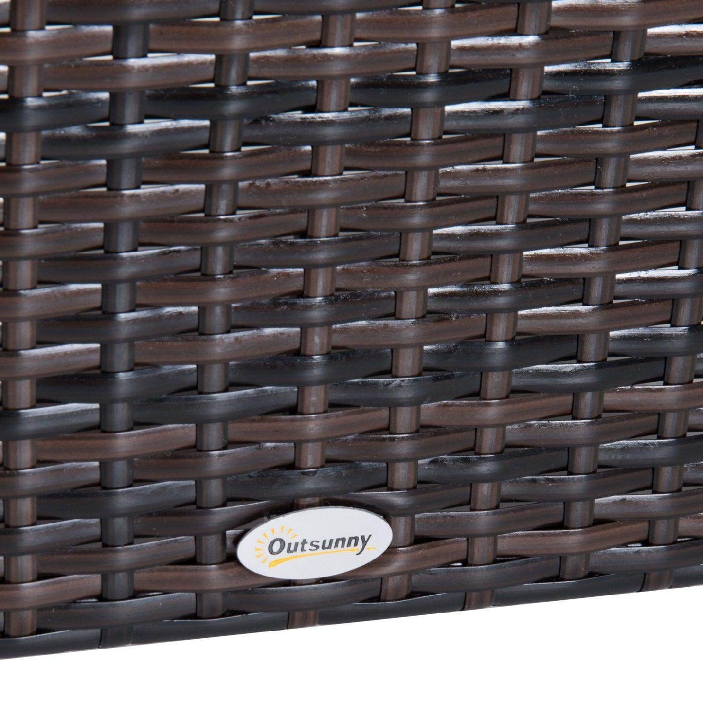 Outsunny Rattan Ottoman with Cushion: Brown - ALL4U RETAILER LTD