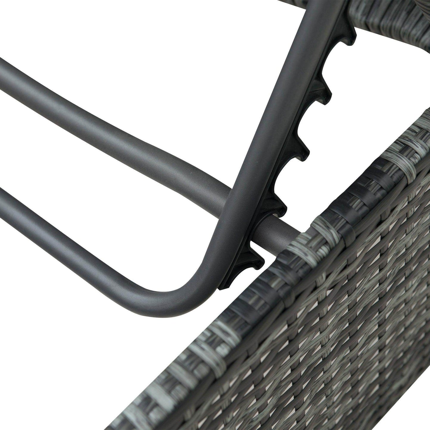 Outsunny Rattan Garden Reclining Sofa Set, Grey - ALL4U RETAILER LTD