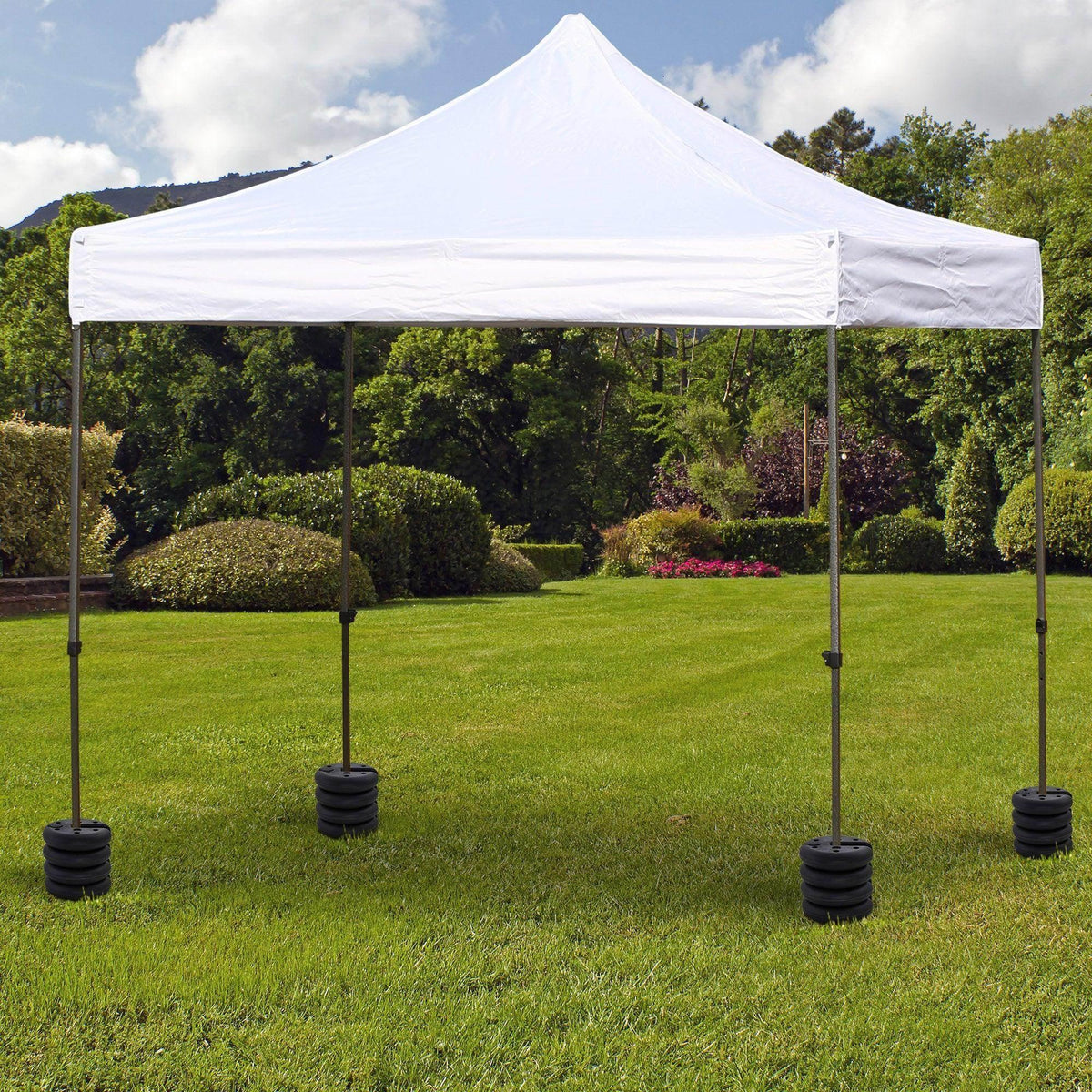 Outdoor gazebo leg weight plates set of 4, black, for securing canopy poles